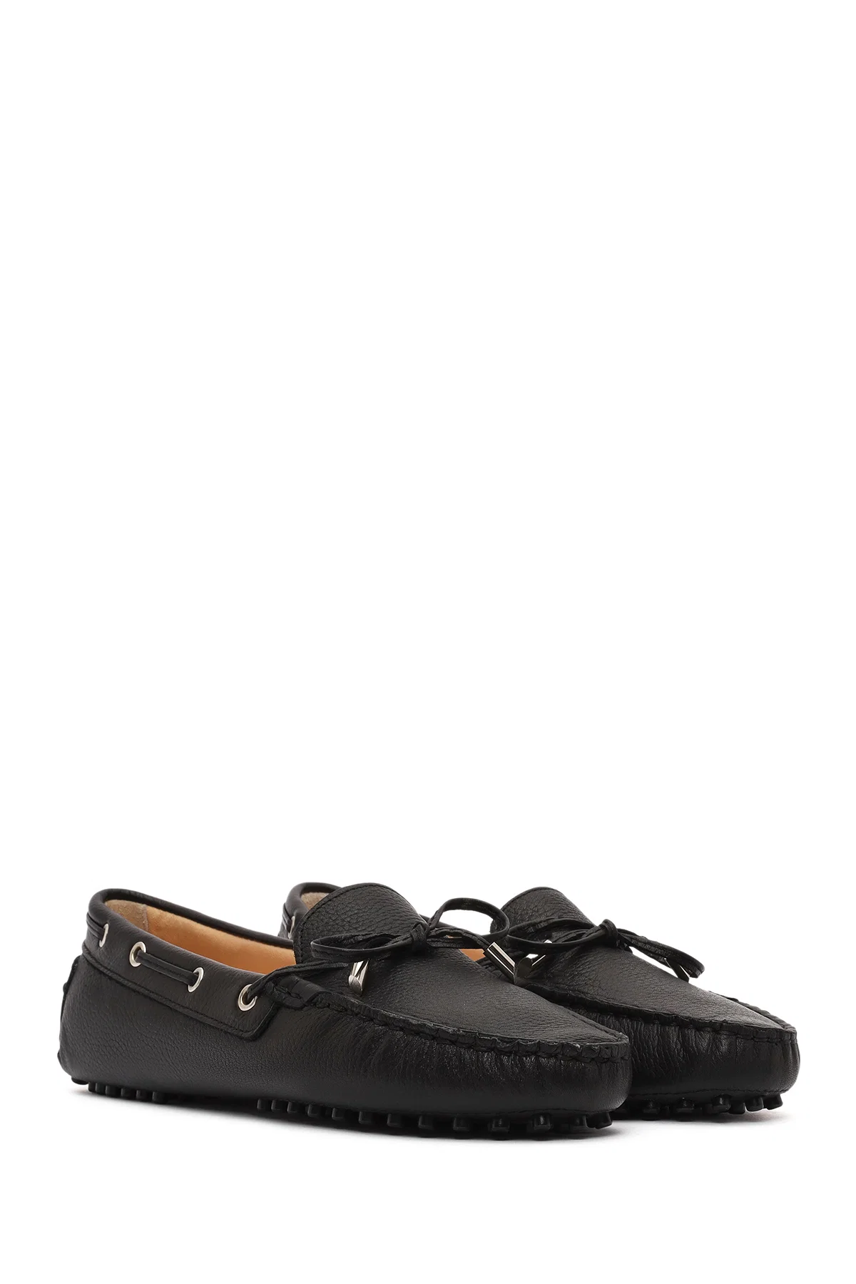 Kadın Siyah Fiyonklu Deri Loafer - Image 3