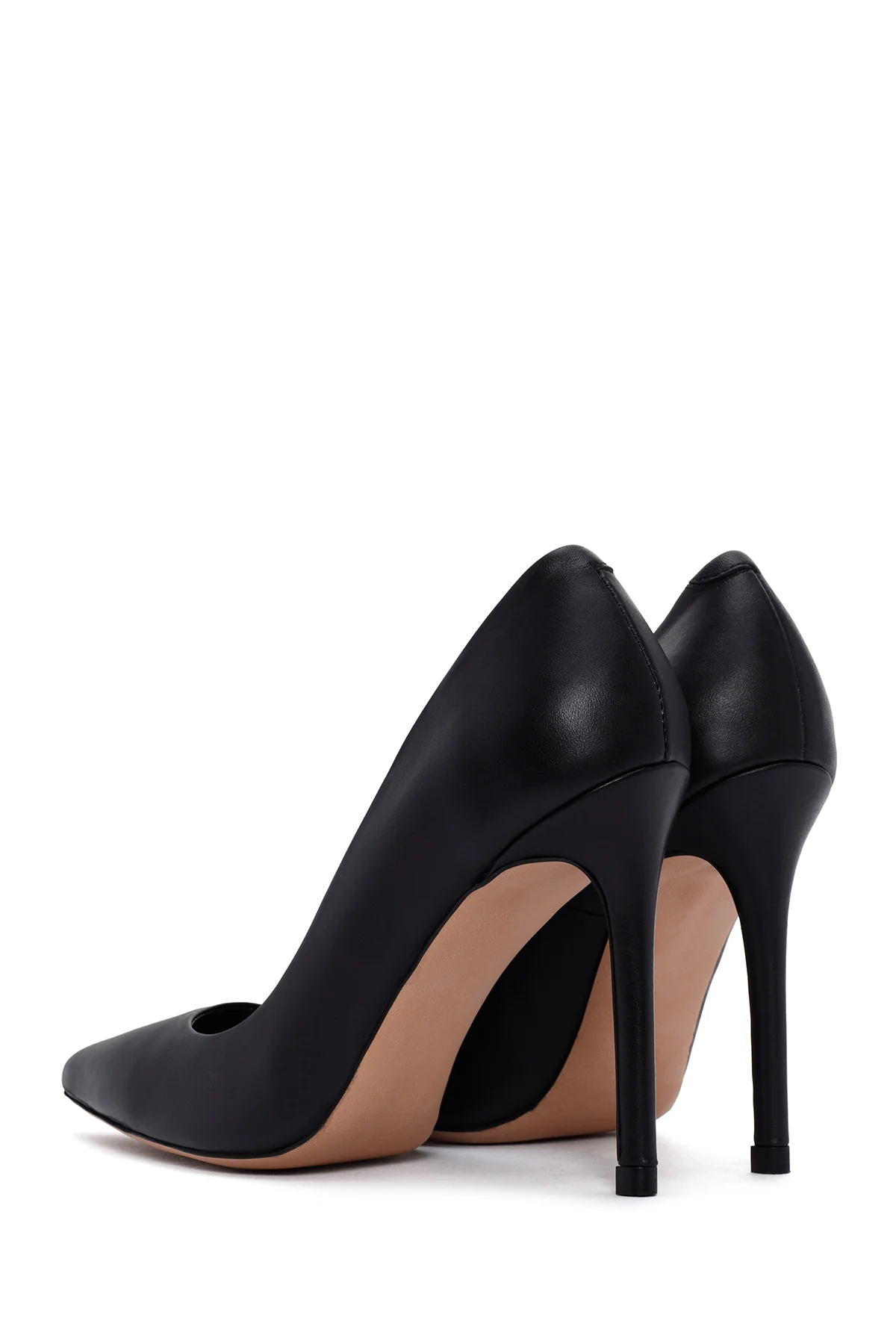 Kadın Siyah İnce Topuklu Deri Stiletto - Image 6