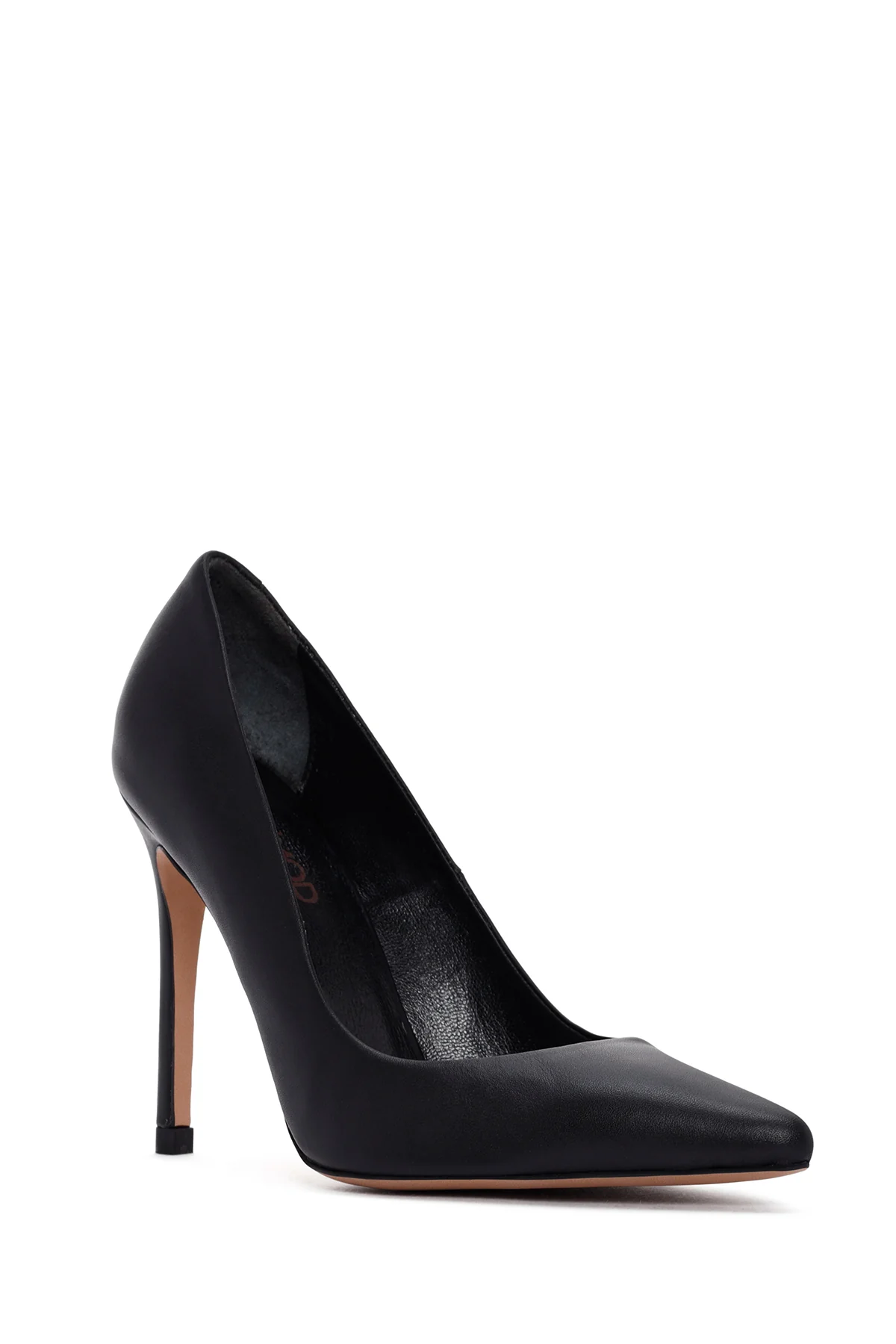 Kadın Siyah İnce Topuklu Deri Stiletto - Image 7