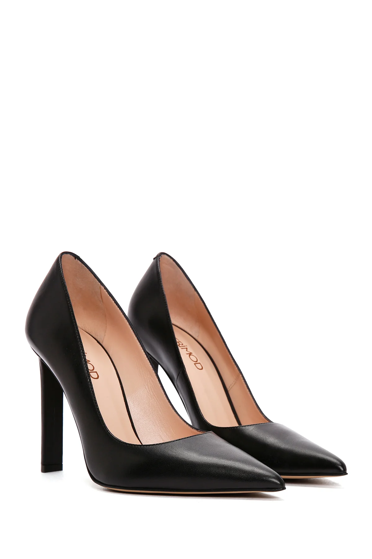 Kadın Siyah İnce Topuklu Deri Stiletto - Image 4