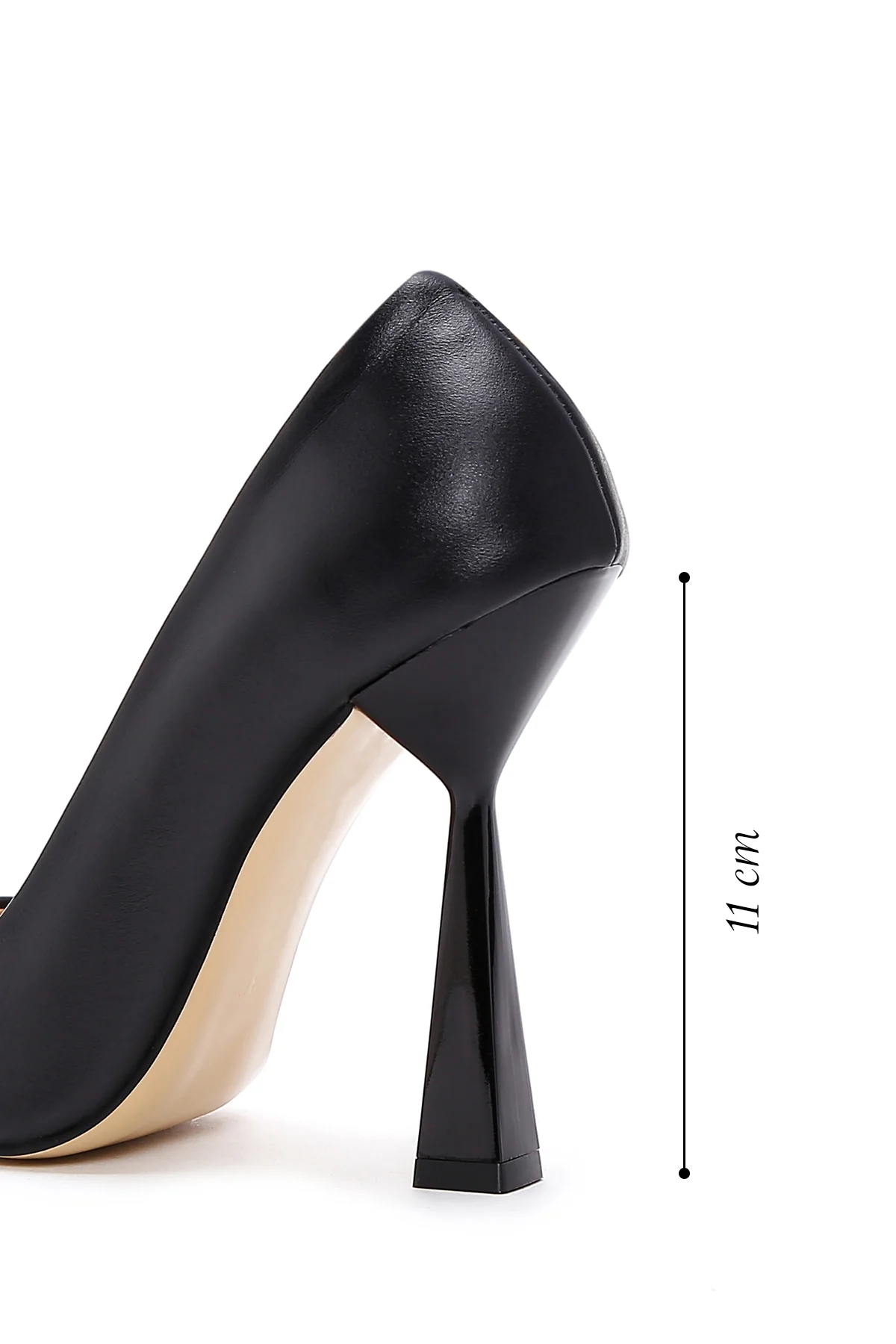 Kadın Siyah İnce Topuklu Deri Stiletto - Image 2