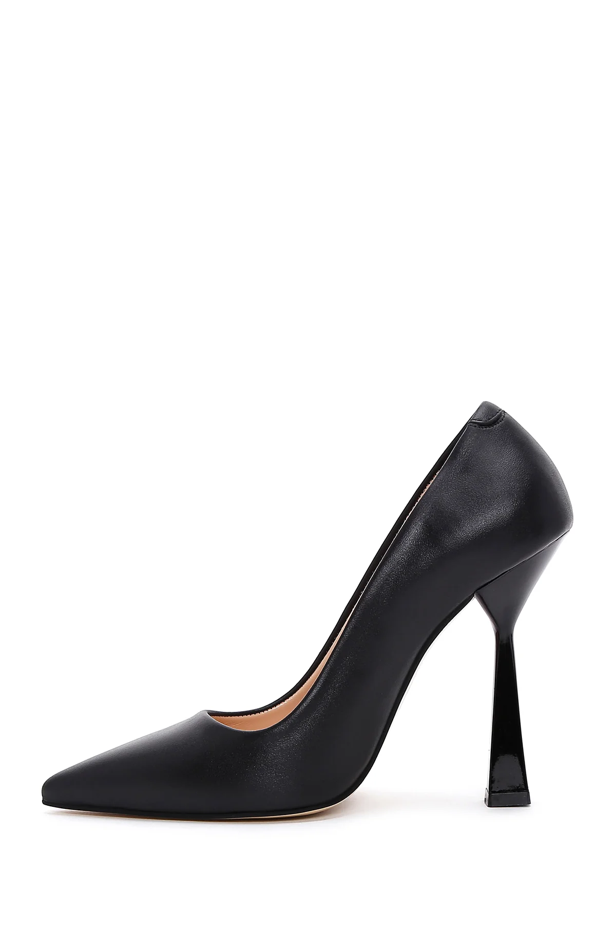 Kadın Siyah İnce Topuklu Deri Stiletto - Image 3