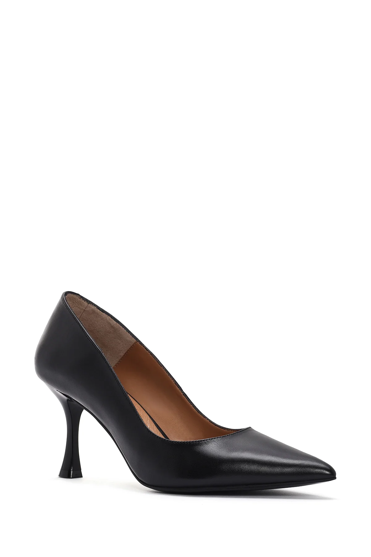 Kadın Siyah İnce Topuklu Deri Stiletto - Image 7