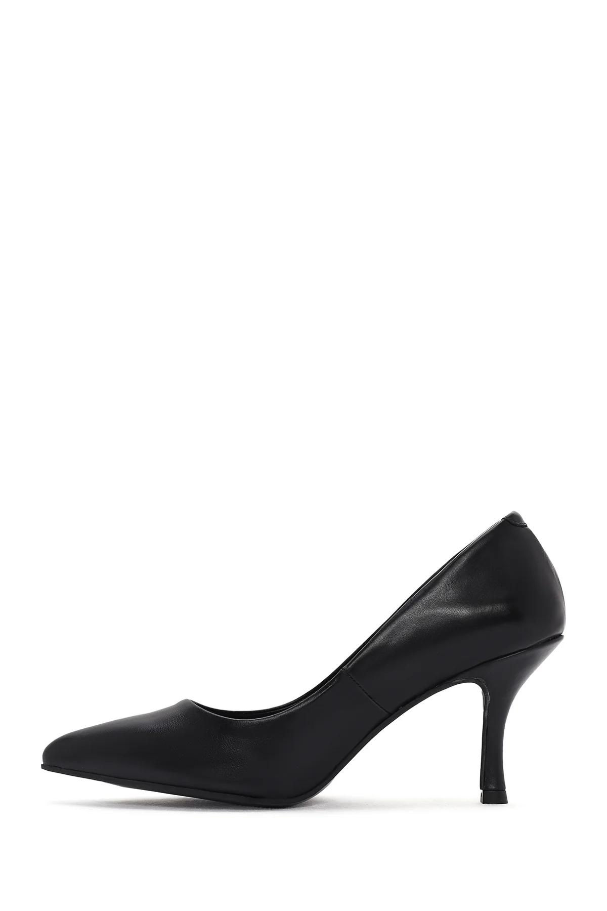 Kadın Siyah İnce Topuklu Deri Stiletto - Image 4