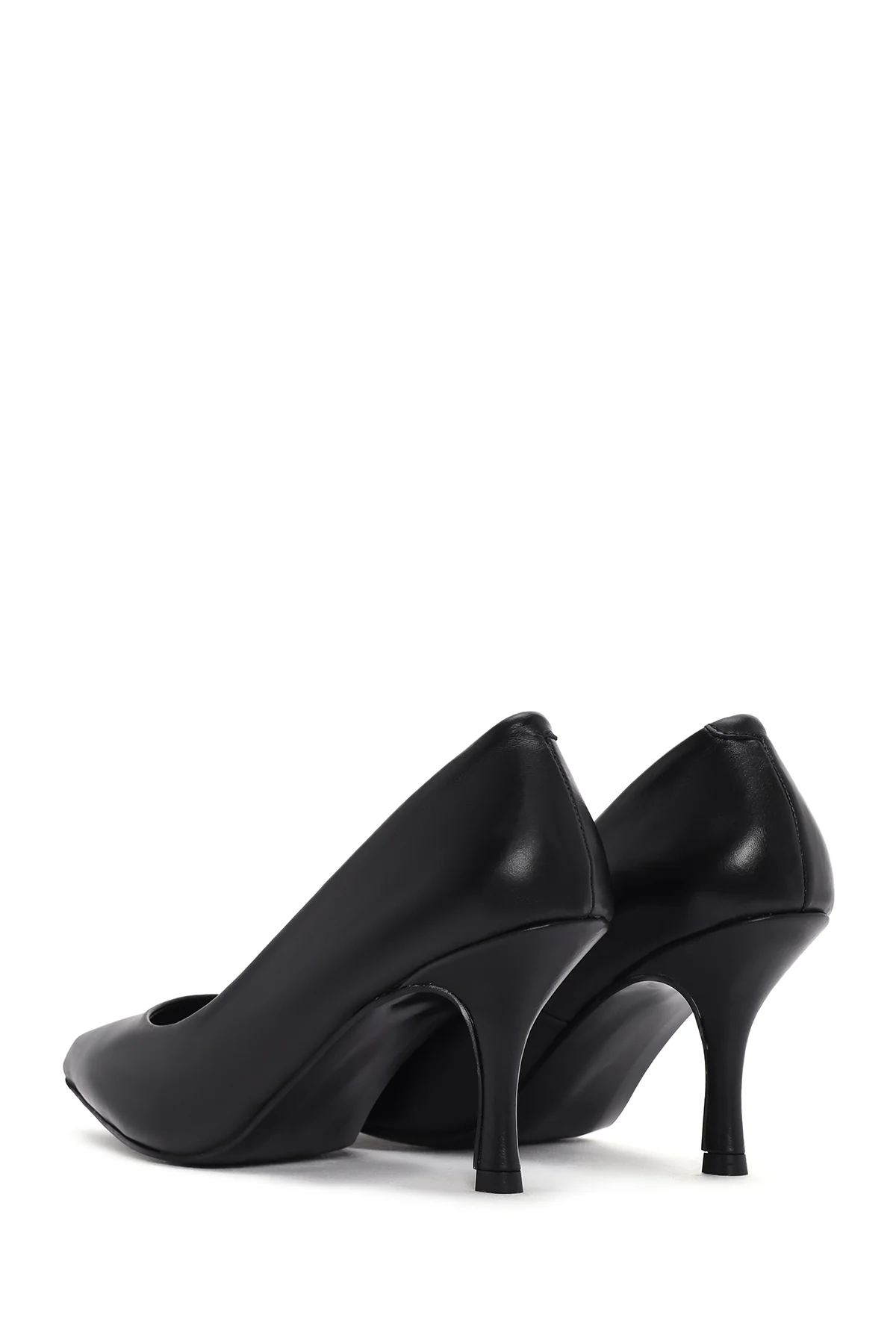 Kadın Siyah İnce Topuklu Deri Stiletto - Image 6