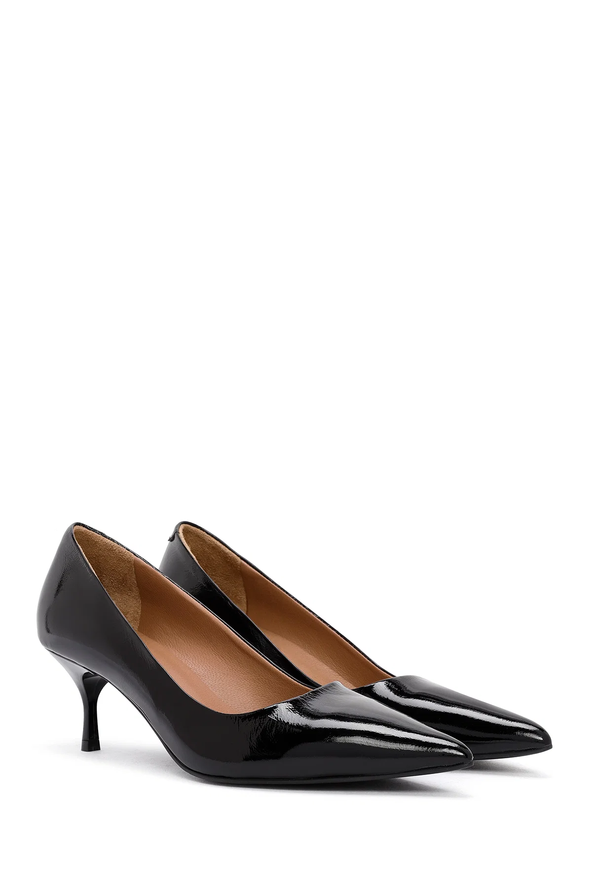 Kadın Siyah İnce Topuklu Deri Stiletto - Image 3
