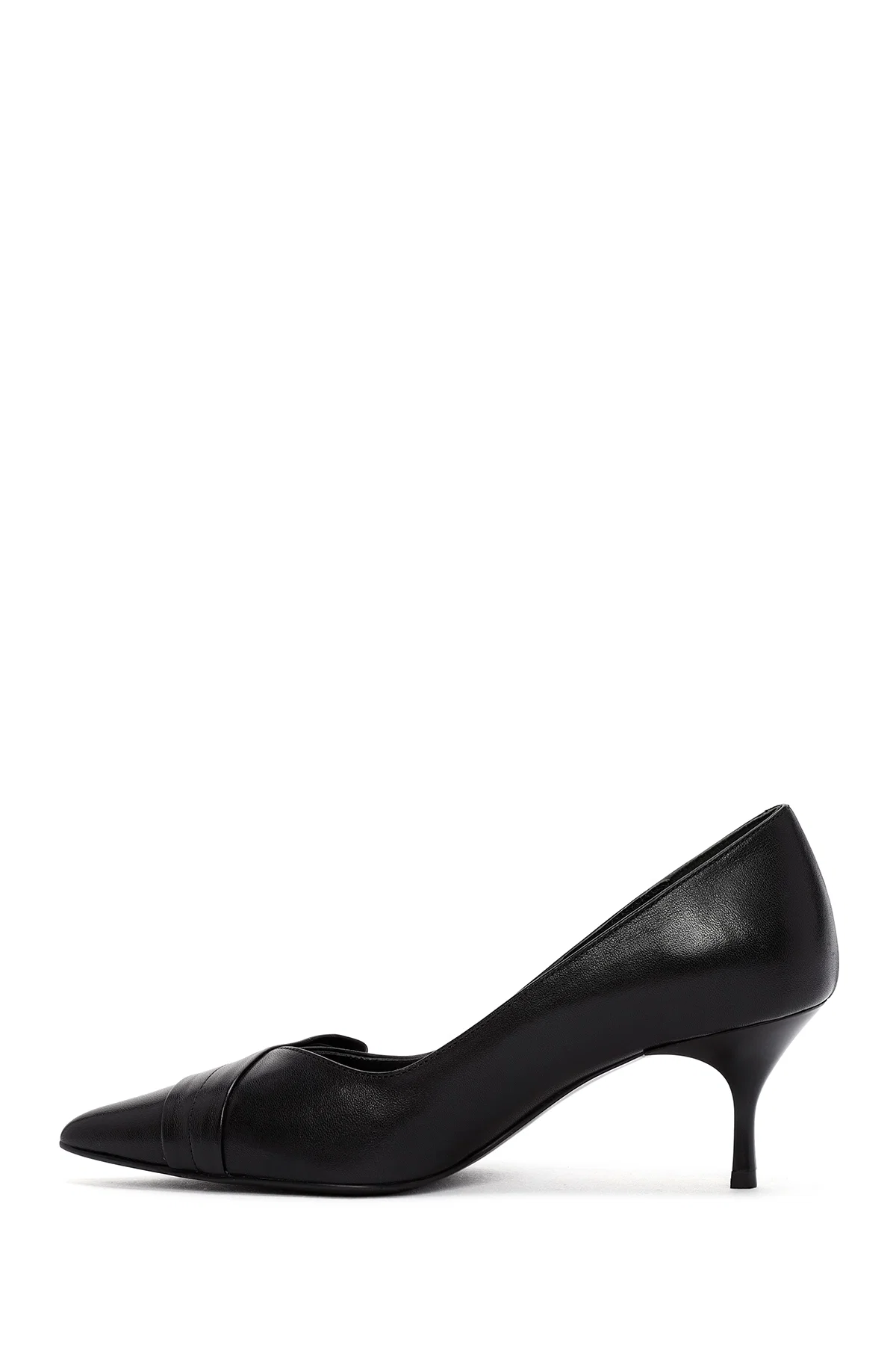 Kadın Siyah İnce Topuklu Deri Stiletto - Image 4