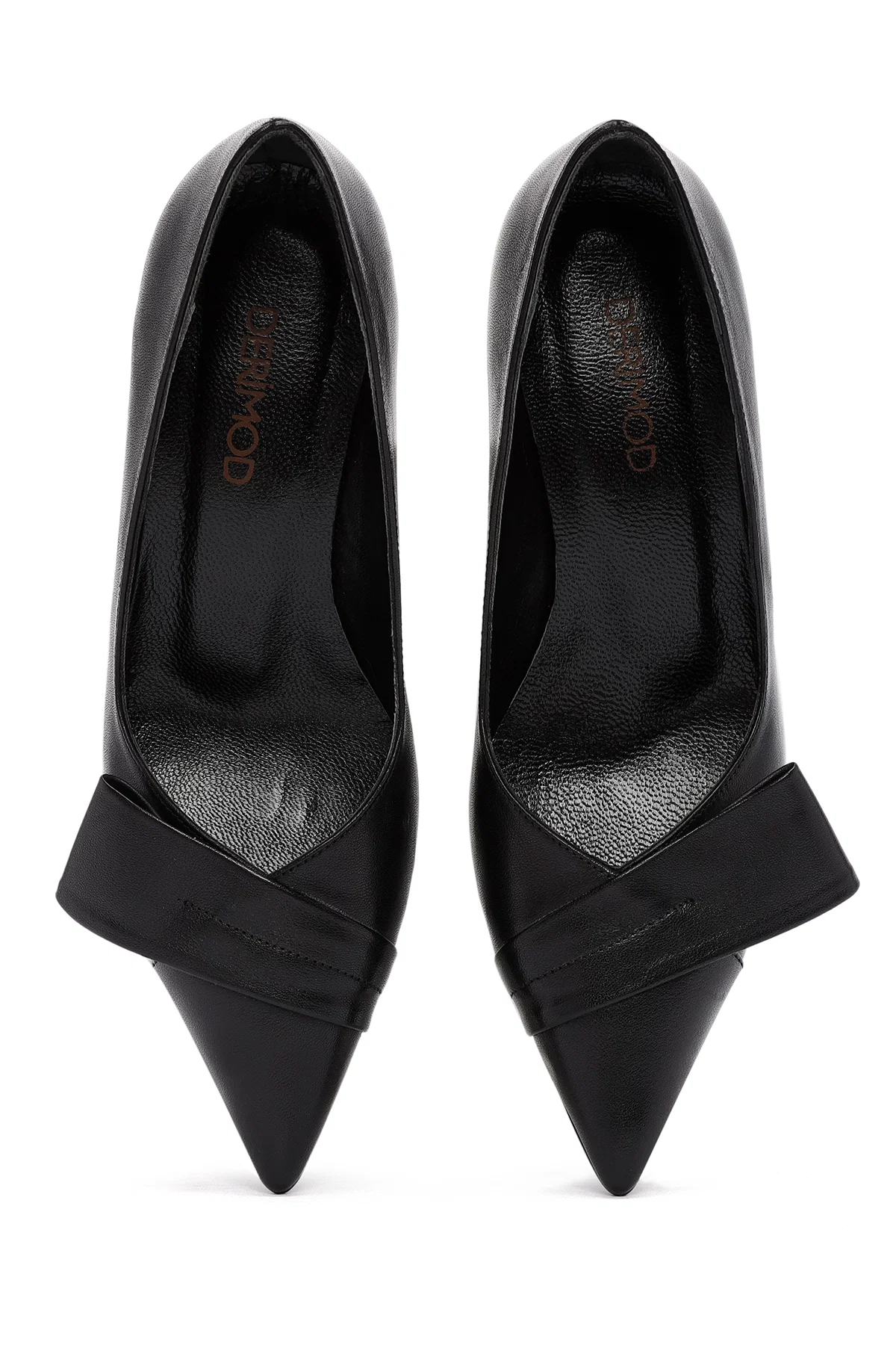 Kadın Siyah İnce Topuklu Deri Stiletto - Image 8