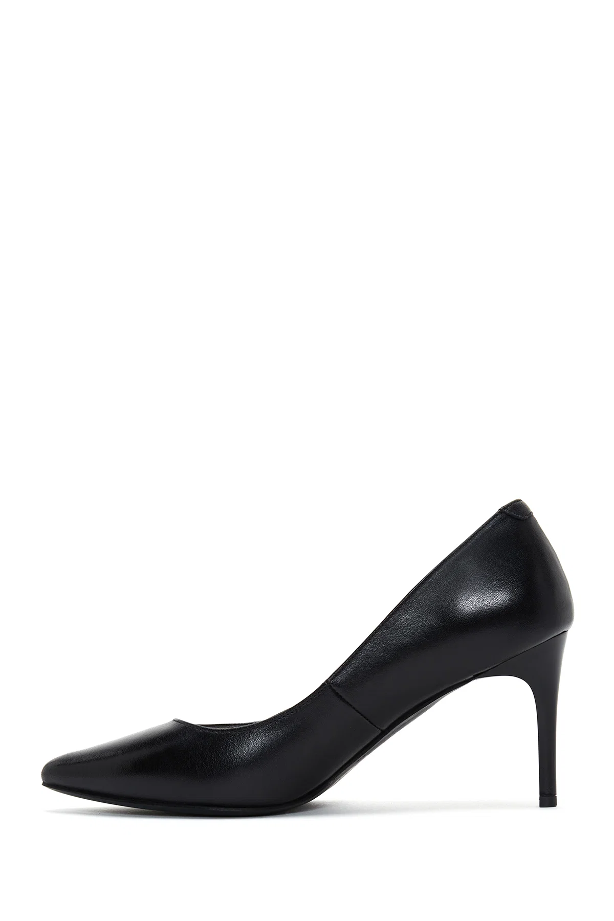 Kadın Siyah İnce Topuklu Deri Stiletto - Image 4