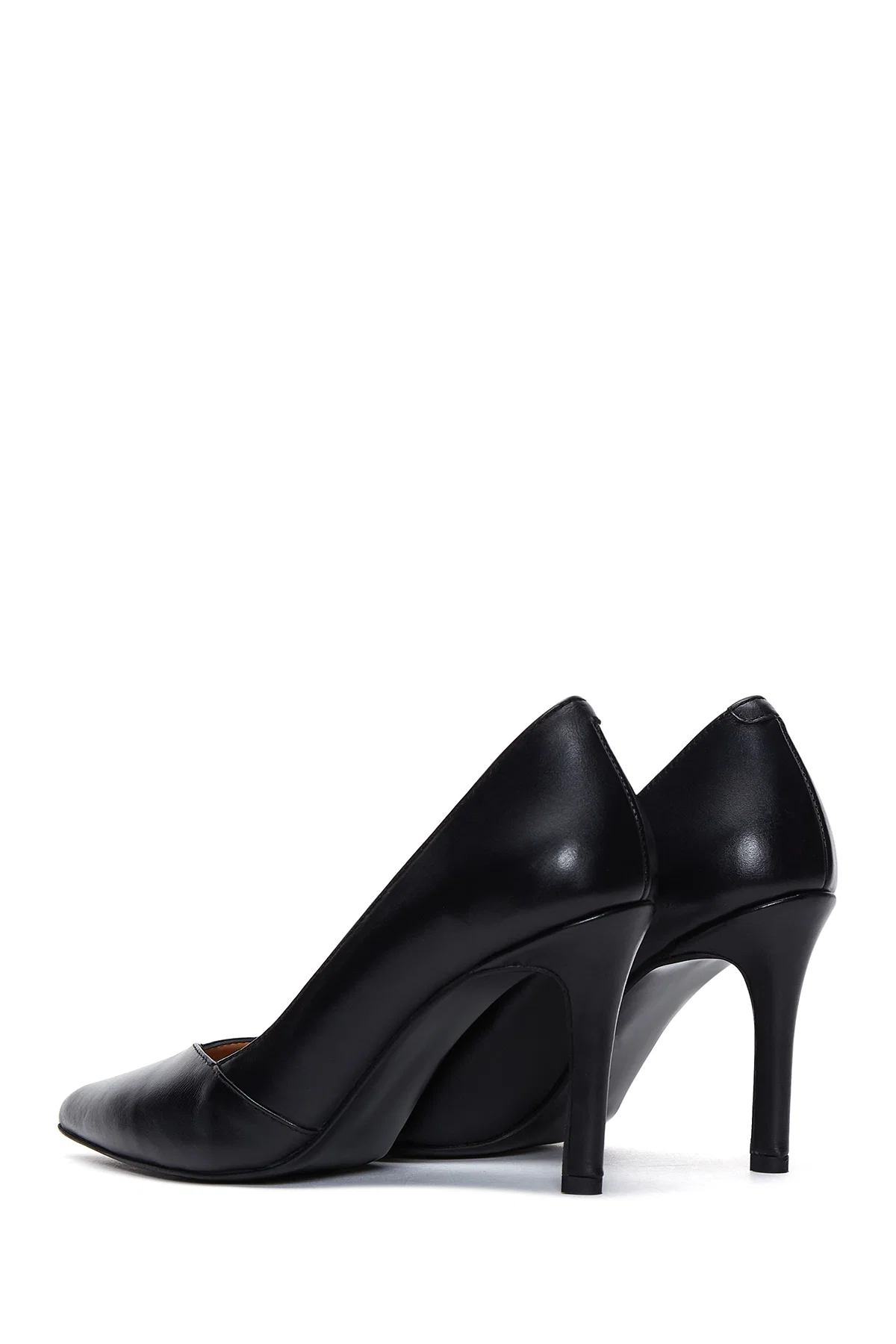 Kadın Siyah İnce Topuklu Deri Stiletto - Image 6