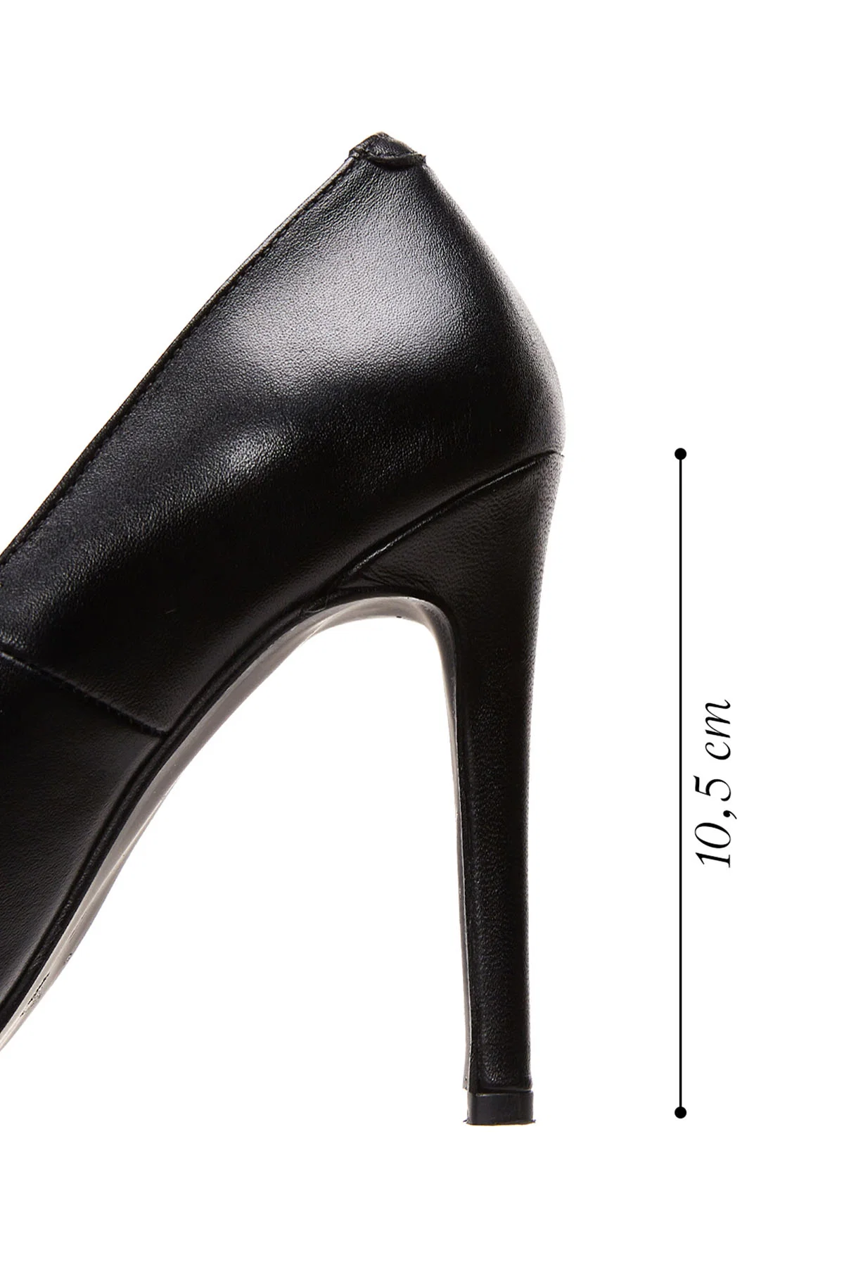Kadın Siyah İnce Topuklu Deri Stiletto - Image 2