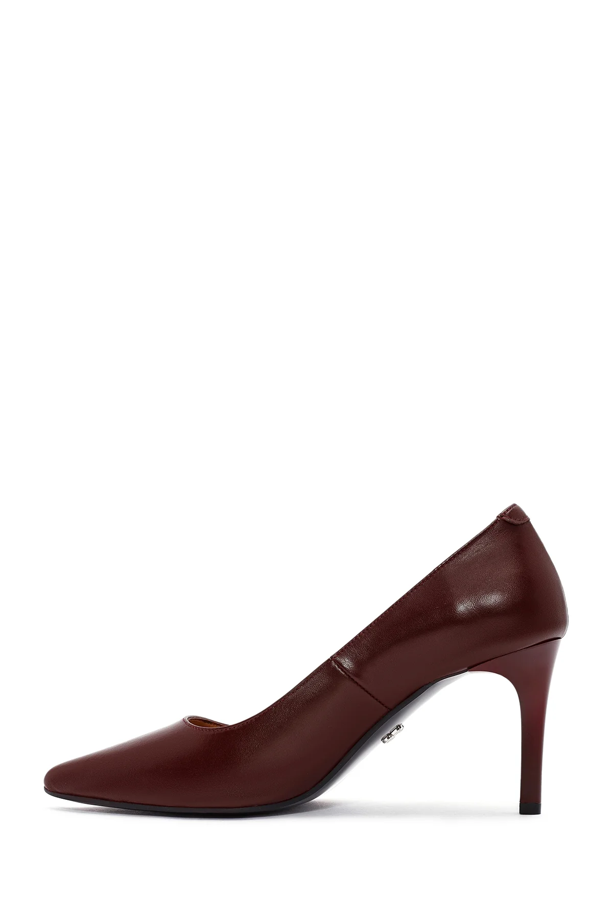 Kadın Siyah İnce Topuklu Deri Stiletto - Image 4