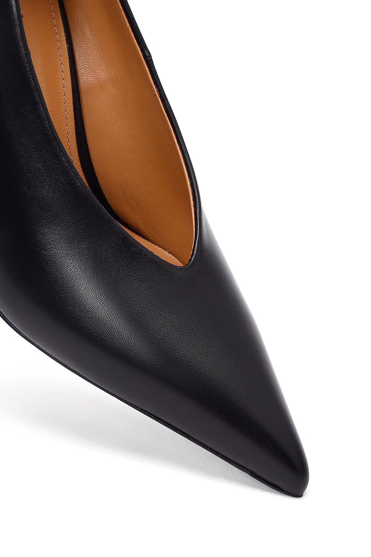 Kadın Siyah İnce Topuklu Deri Stiletto - Image 10