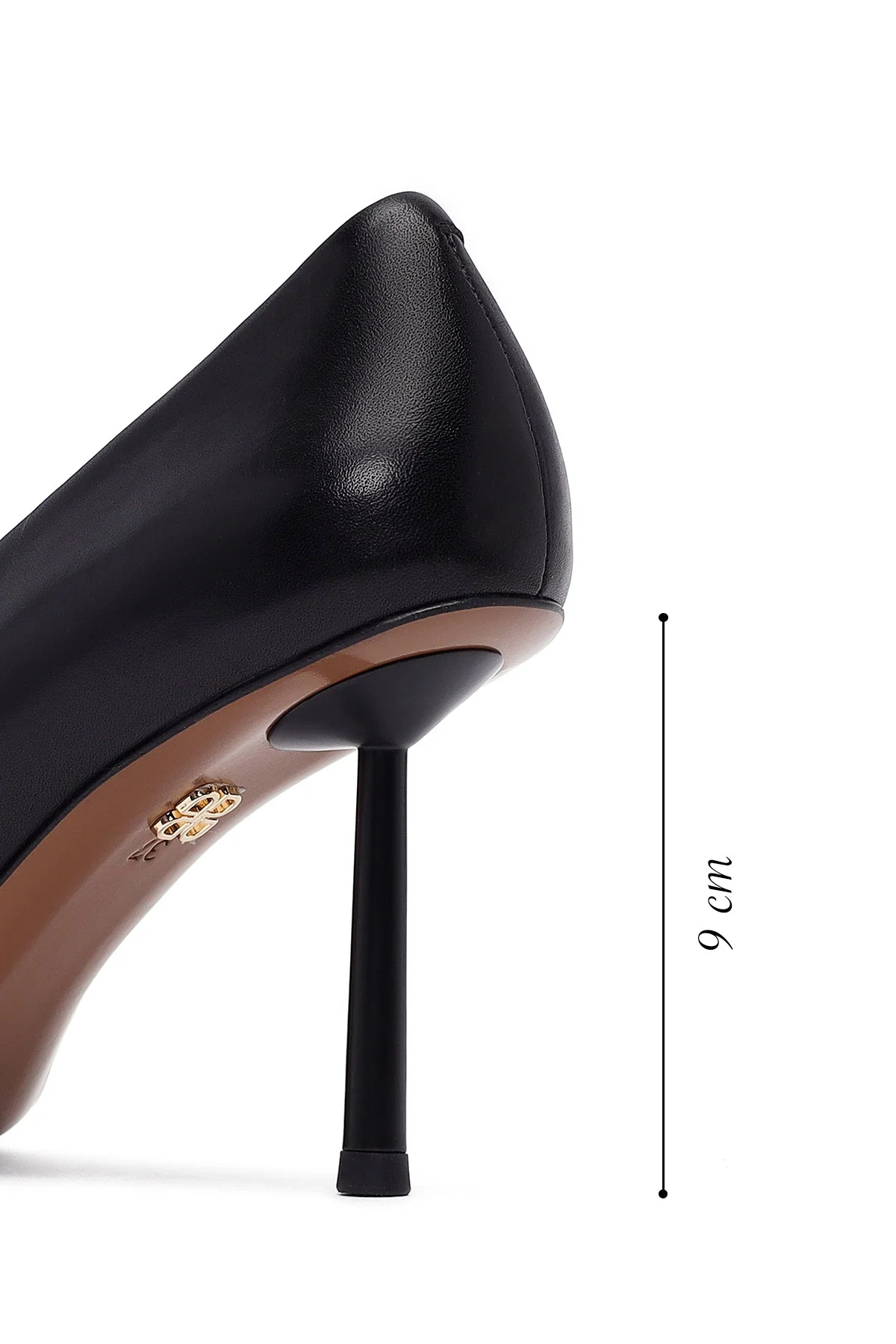 Kadın Siyah İnce Topuklu Deri Stiletto - Image 2