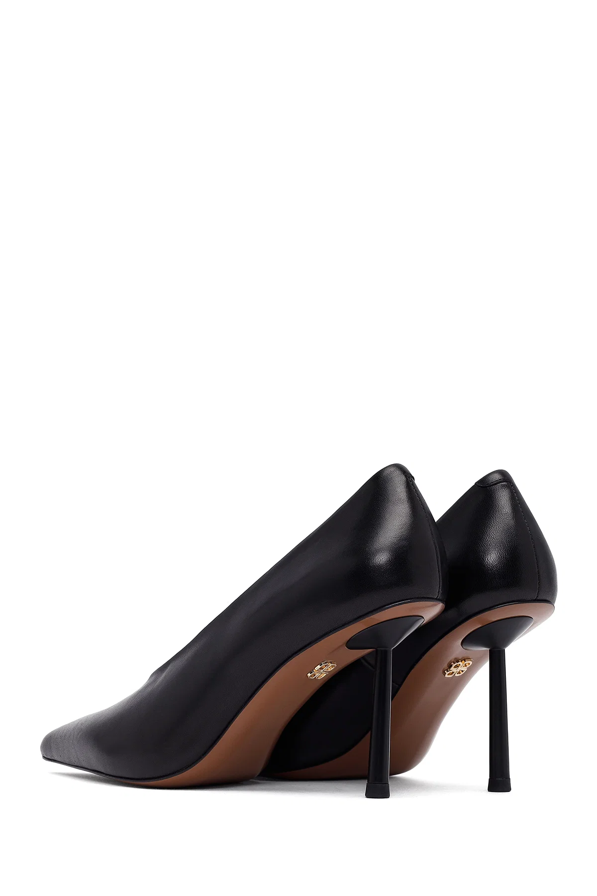 Kadın Siyah İnce Topuklu Deri Stiletto - Image 6