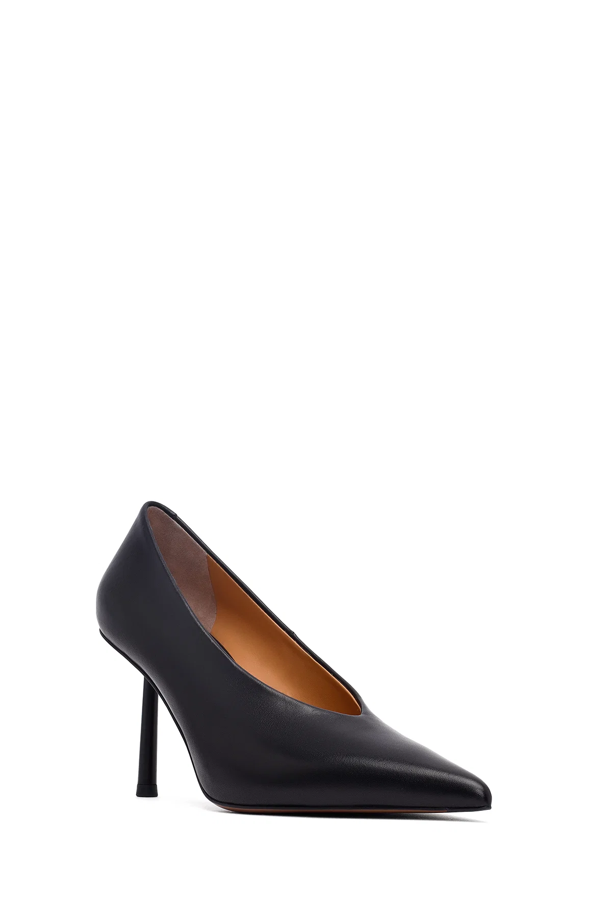 Kadın Siyah İnce Topuklu Deri Stiletto - Image 7