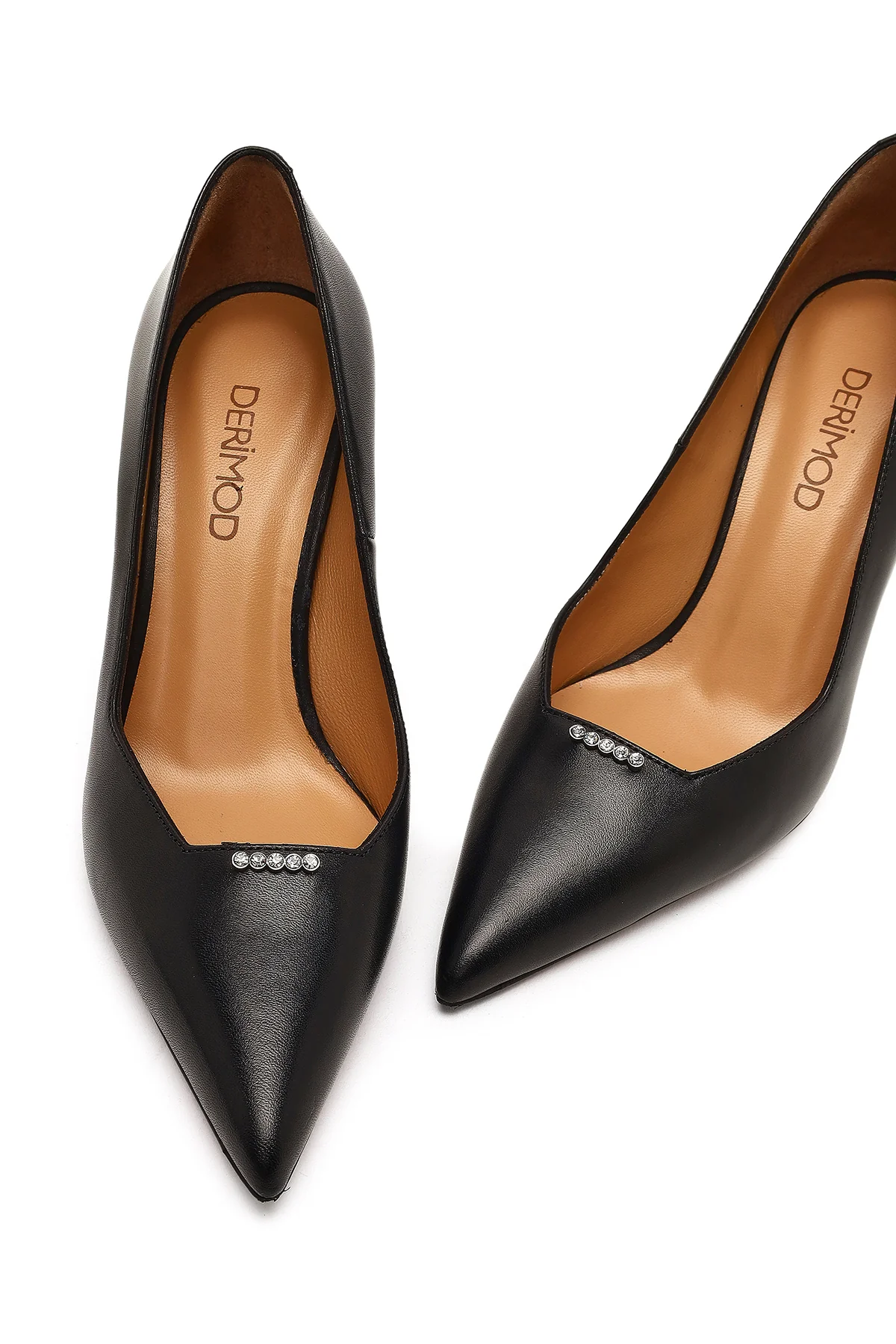 Kadın Siyah İnce Topuklu Deri Stiletto - Image 11
