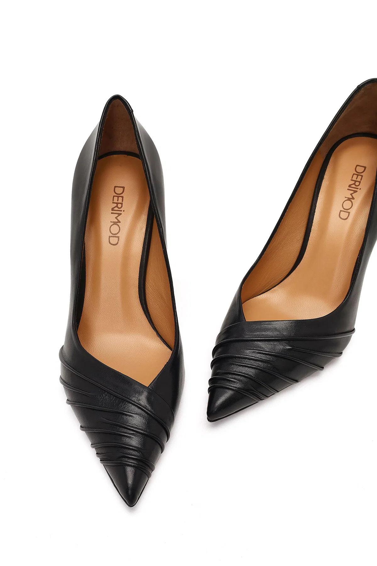 Kadın Siyah İnce Topuklu Deri Stiletto - Image 11