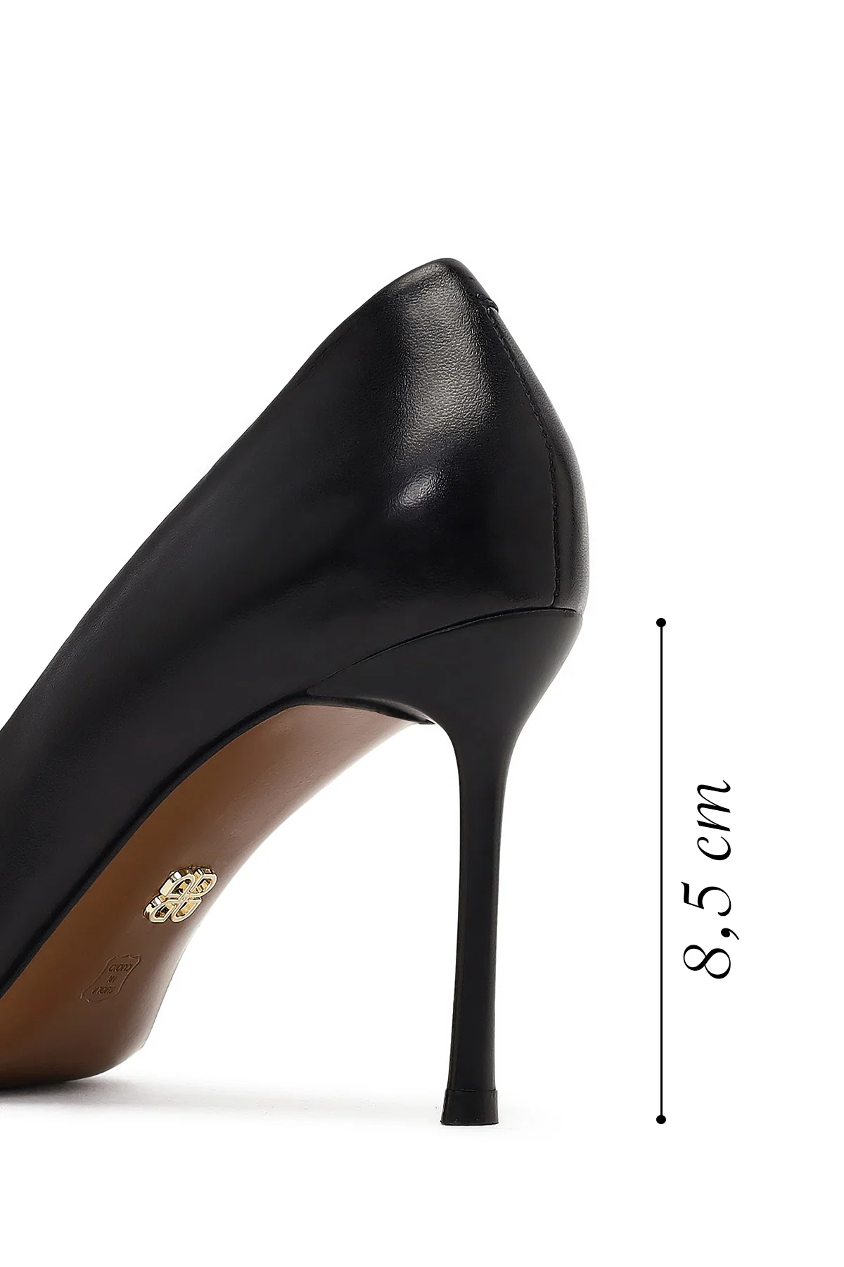 Kadın Siyah İnce Topuklu Deri Stiletto - Image 2