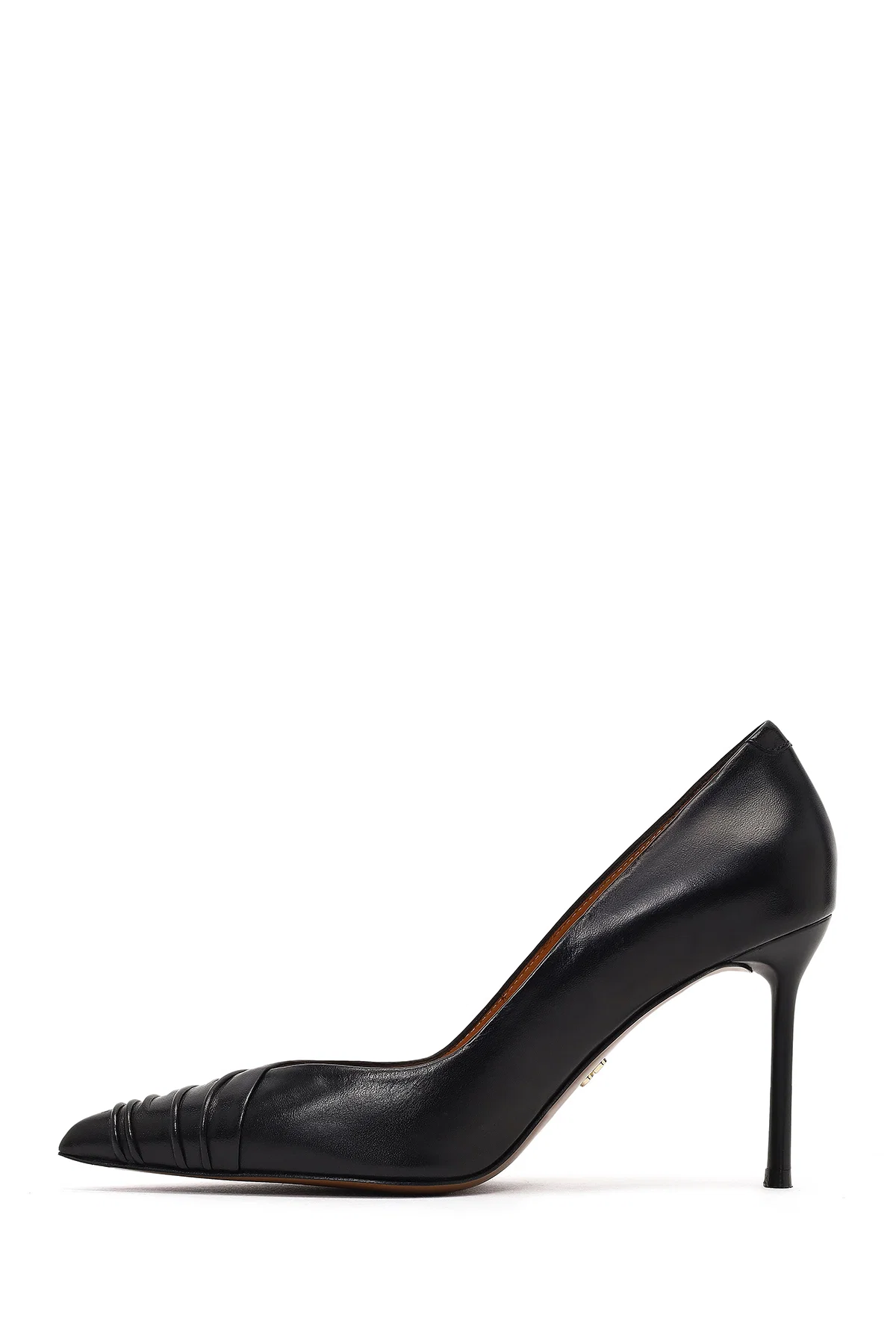 Kadın Siyah İnce Topuklu Deri Stiletto - Image 3