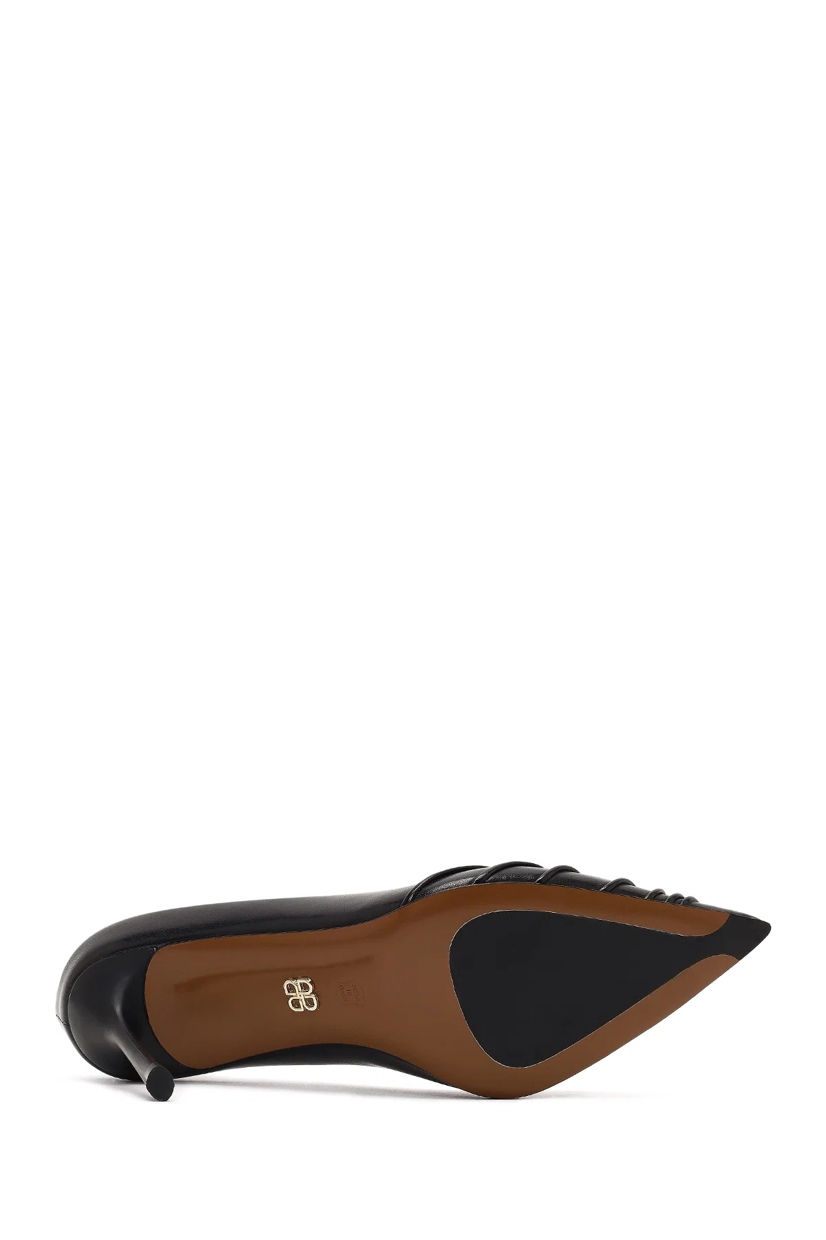 Kadın Siyah İnce Topuklu Deri Stiletto - Image 5