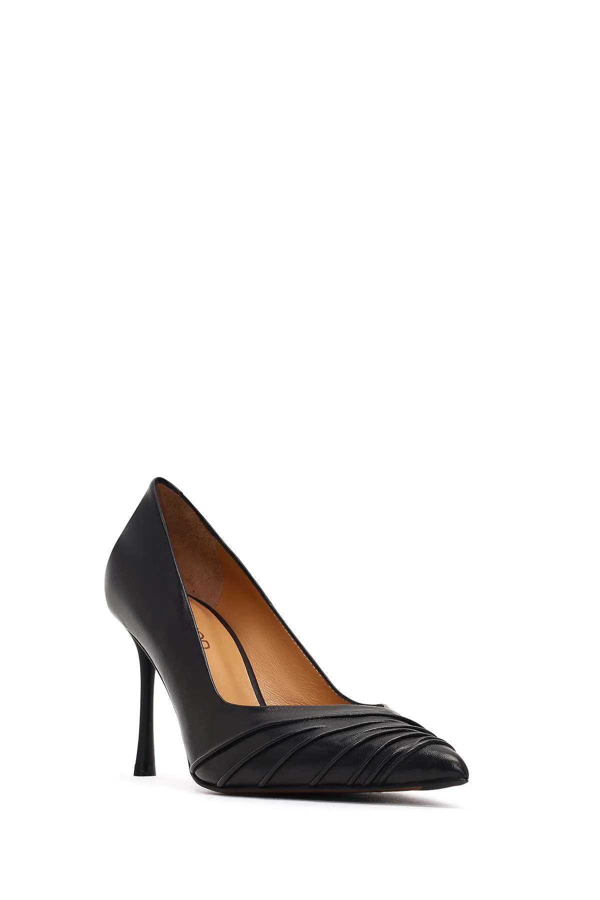 Kadın Siyah İnce Topuklu Deri Stiletto - Image 7