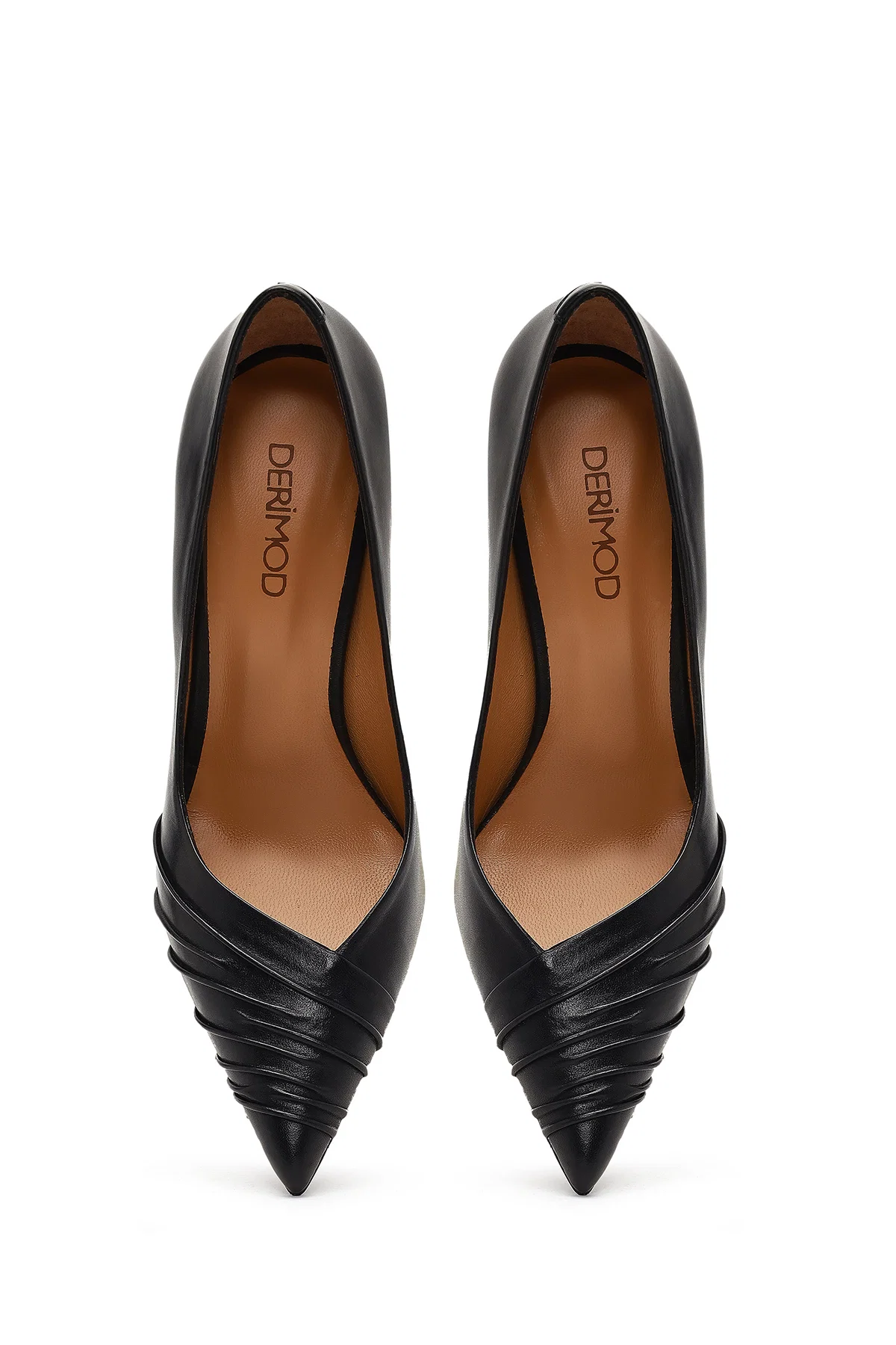 Kadın Siyah İnce Topuklu Deri Stiletto - Image 8