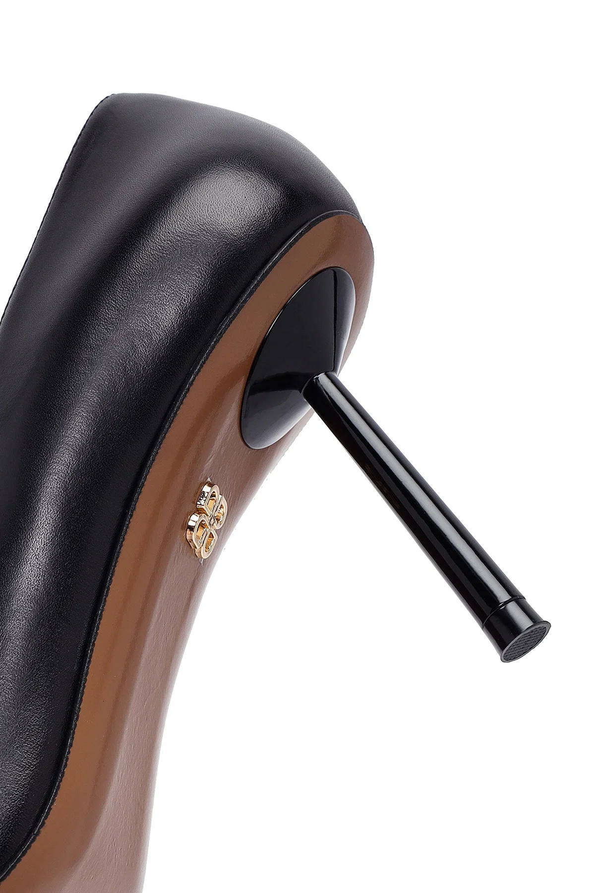 Kadın Siyah İnce Topuklu Deri Stiletto - Image 9