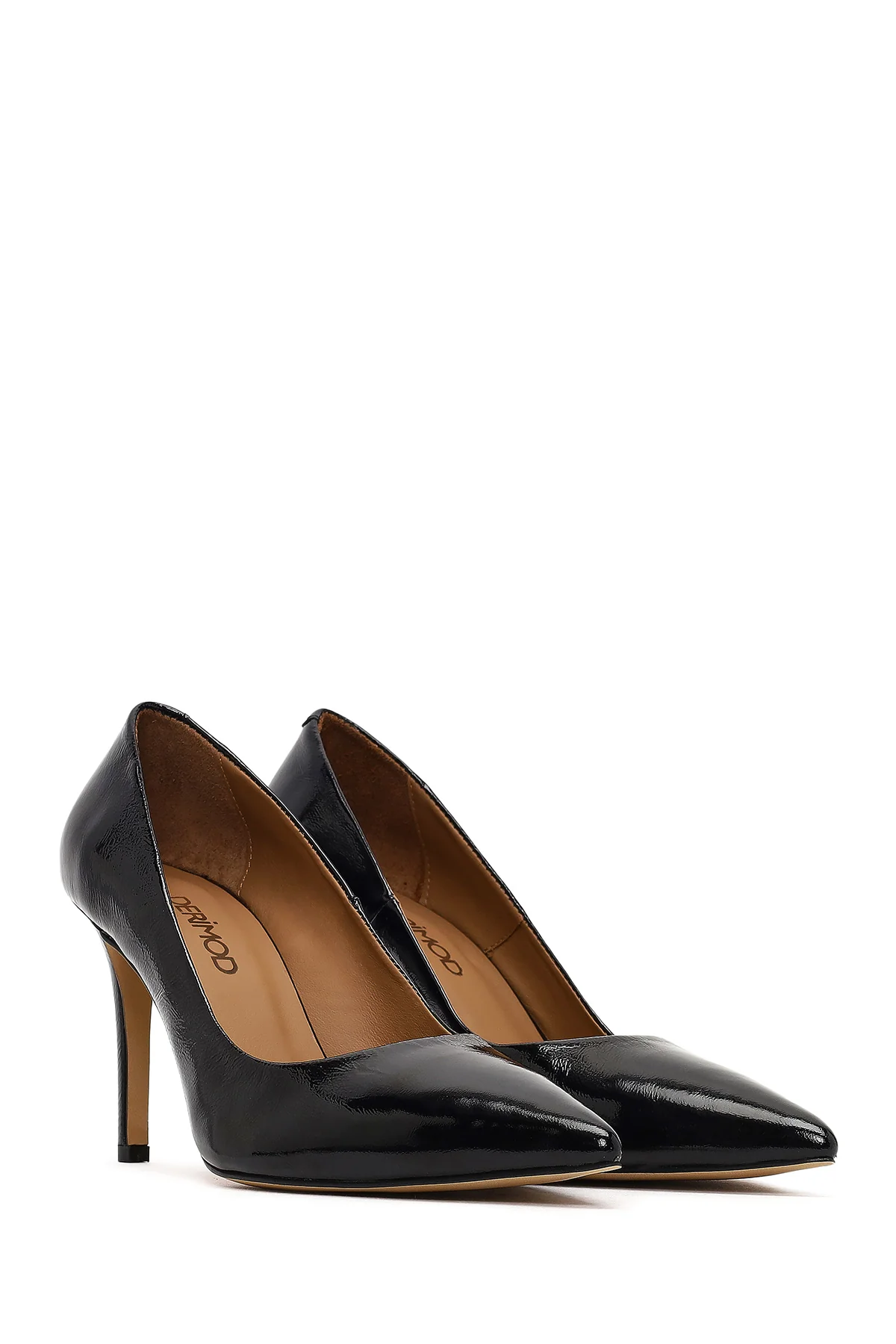 Kadın Siyah İnce Topuklu Deri Stiletto - Image 3