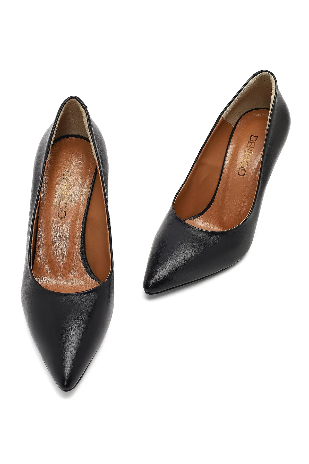 Kadın Siyah İnce Topuklu Deri Stiletto - Image 11