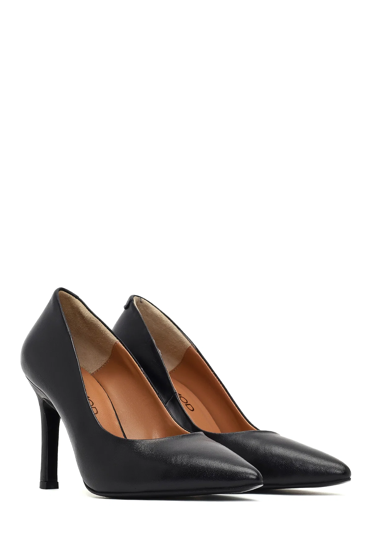 Kadın Siyah İnce Topuklu Deri Stiletto - Image 3