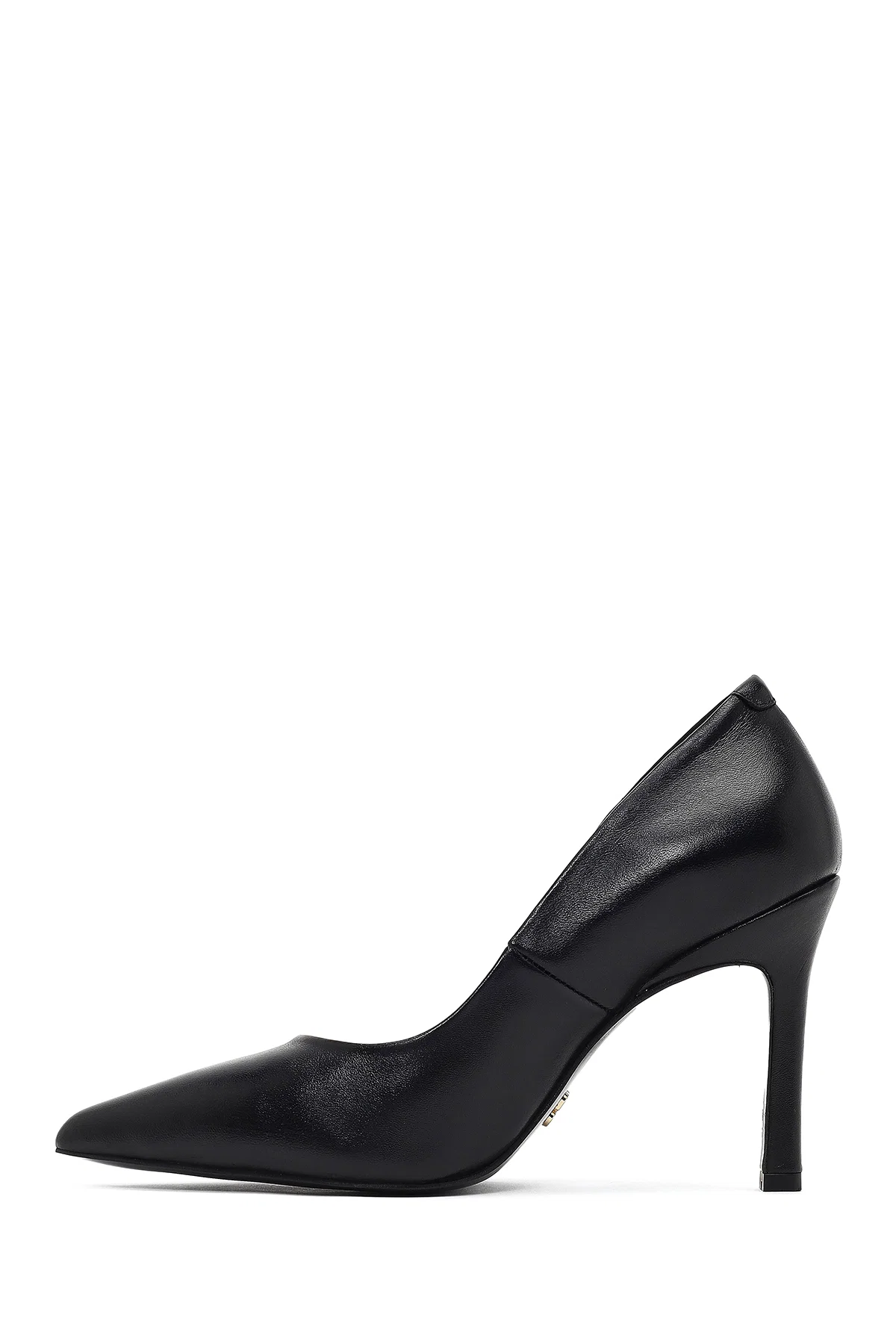 Kadın Siyah İnce Topuklu Deri Stiletto - Image 4