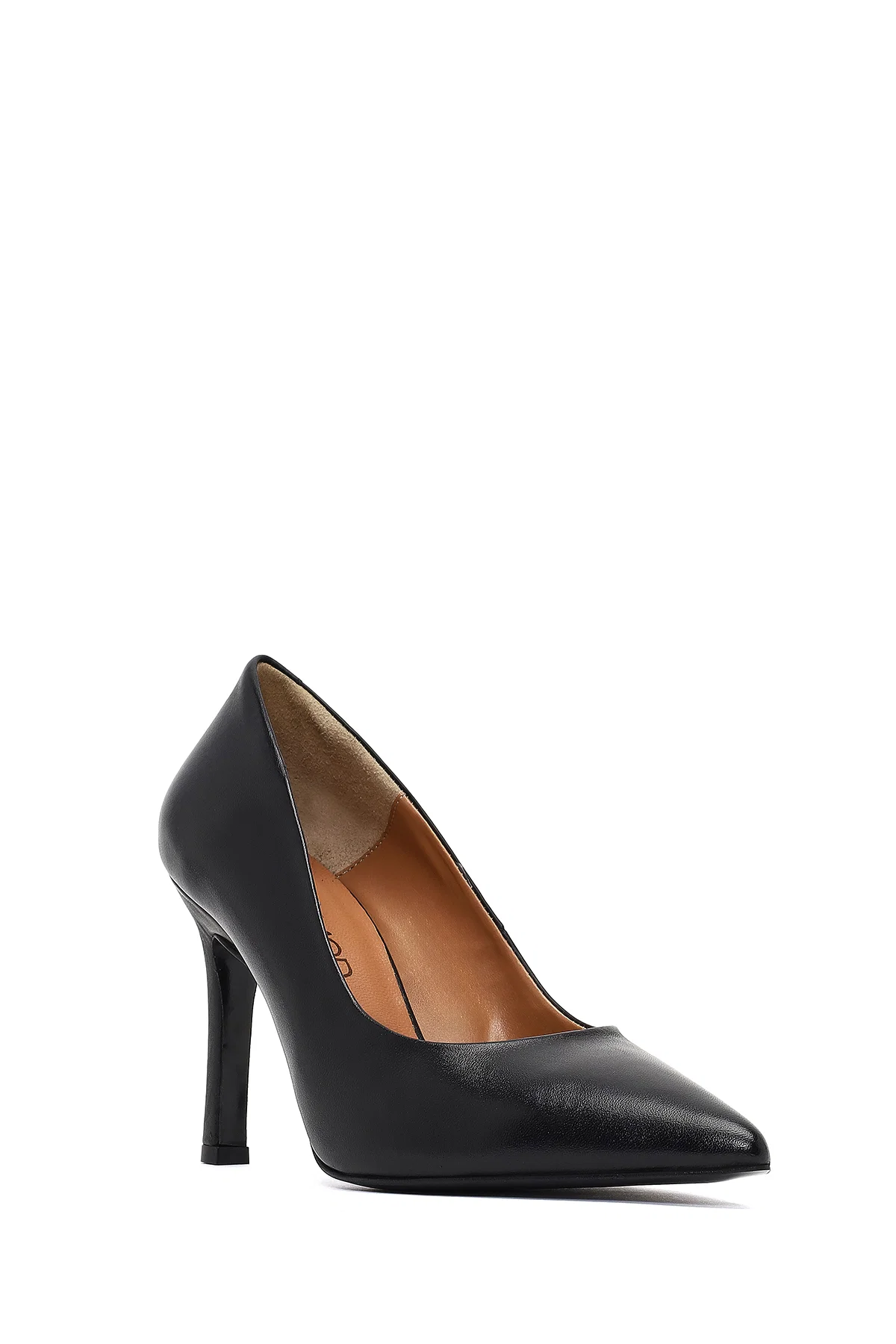 Kadın Siyah İnce Topuklu Deri Stiletto - Image 7