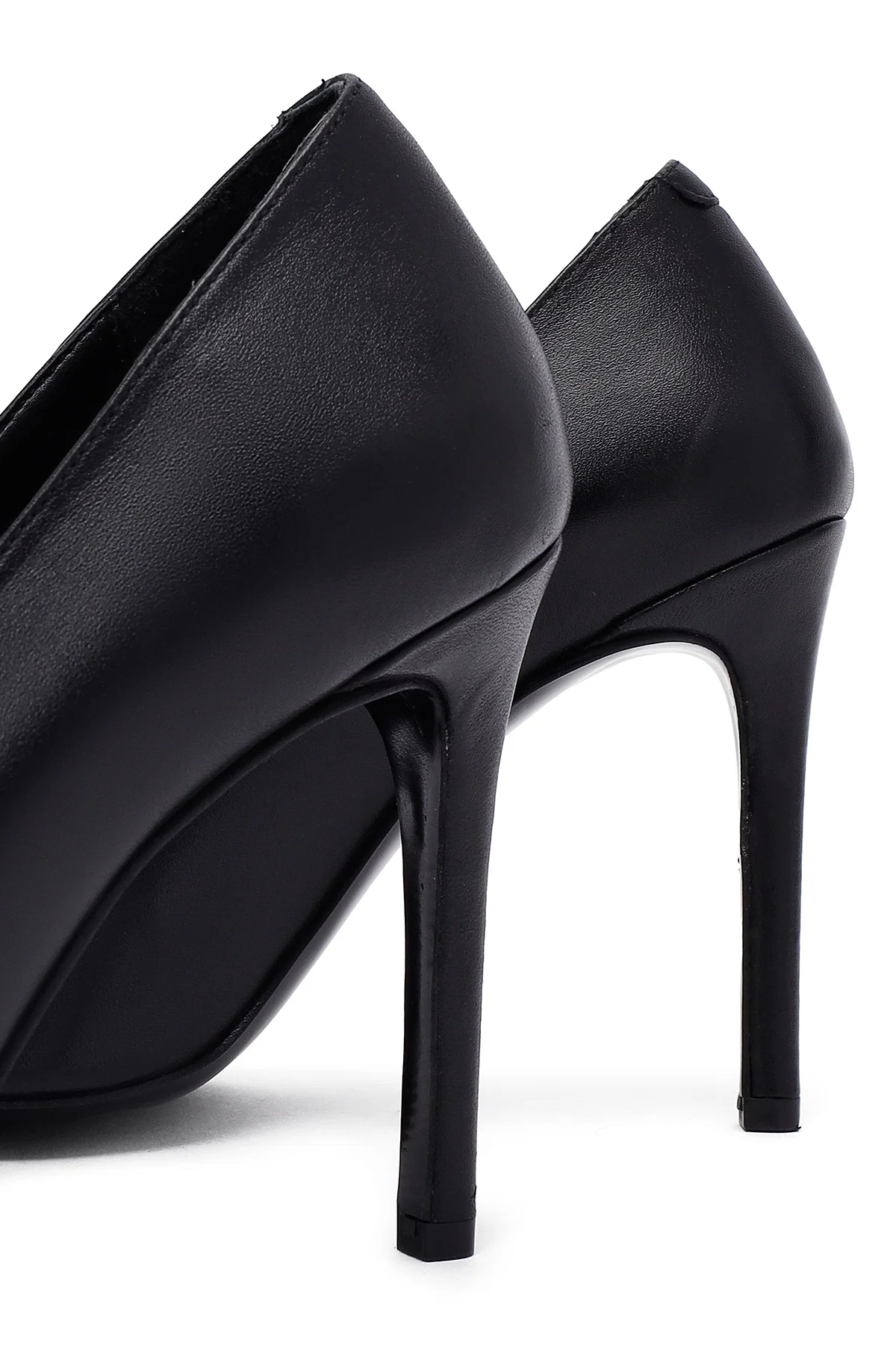 Kadın Siyah İnce Topuklu Deri Stiletto - Image 11