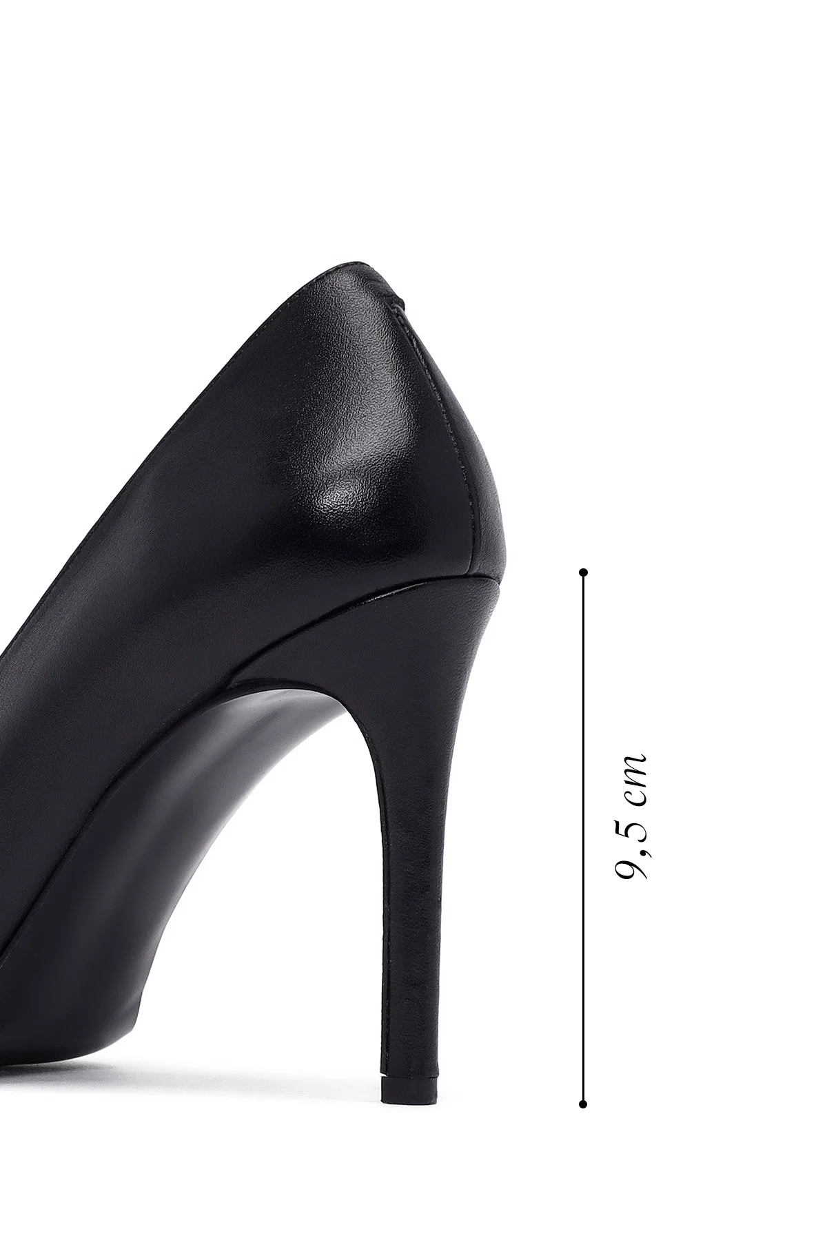 Kadın Siyah İnce Topuklu Deri Stiletto - Image 2