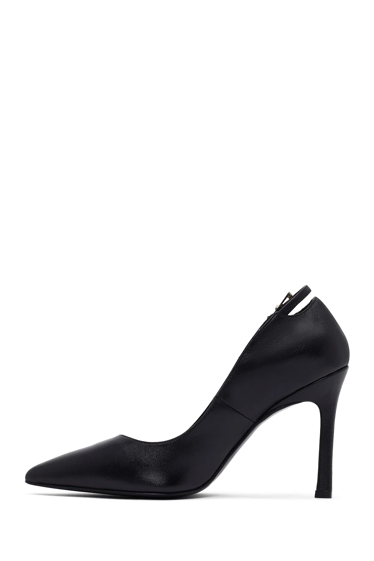 Kadın Siyah İnce Topuklu Deri Stiletto - Image 4