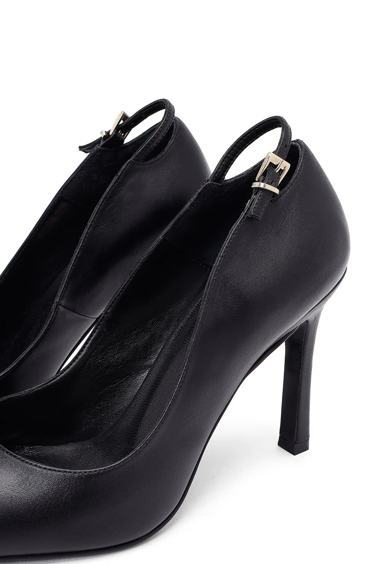 Kadın Siyah İnce Topuklu Deri Stiletto - Image 9