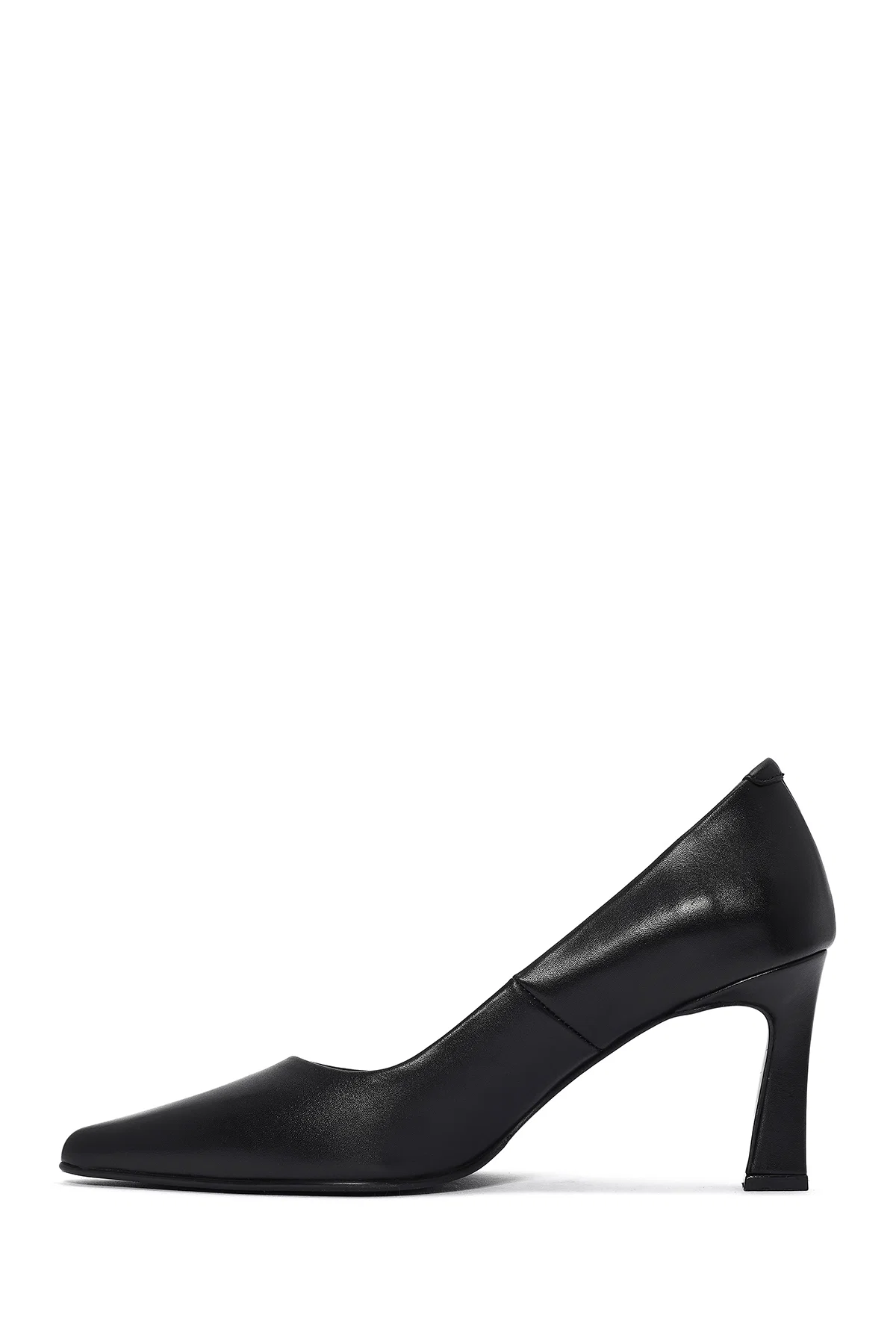 Kadın Siyah İnce Topuklu Deri Stiletto - Image 4