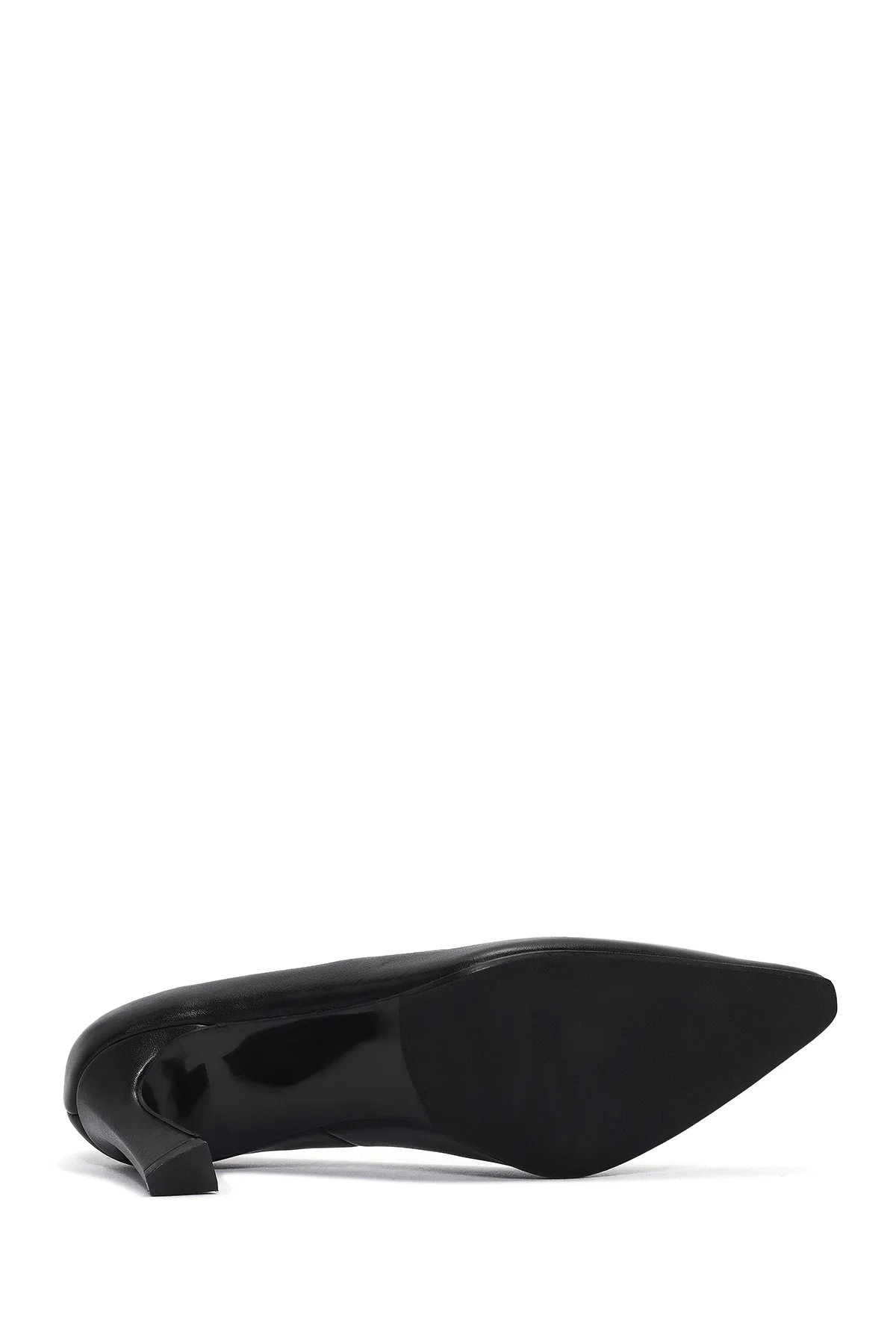 Kadın Siyah İnce Topuklu Deri Stiletto - Image 5