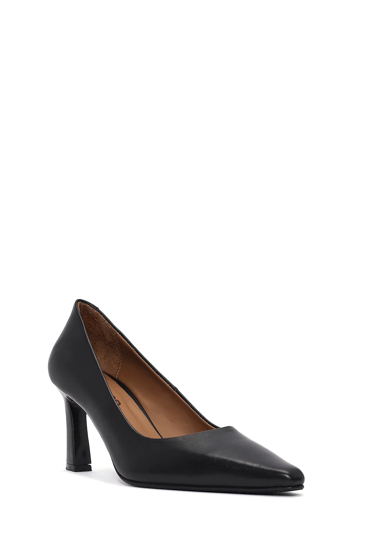 Kadın Siyah İnce Topuklu Deri Stiletto - Image 8