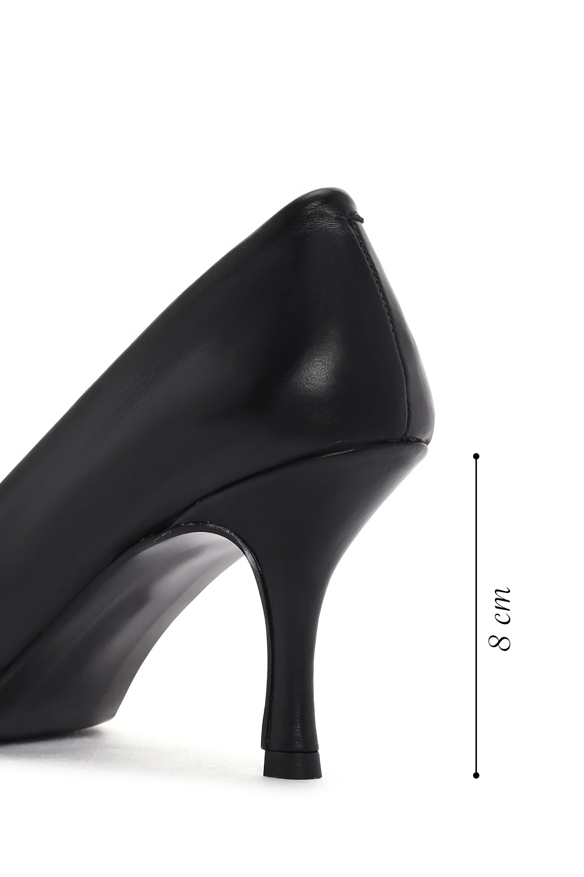 Kadın Siyah İnce Topuklu Deri Stiletto - Image 2