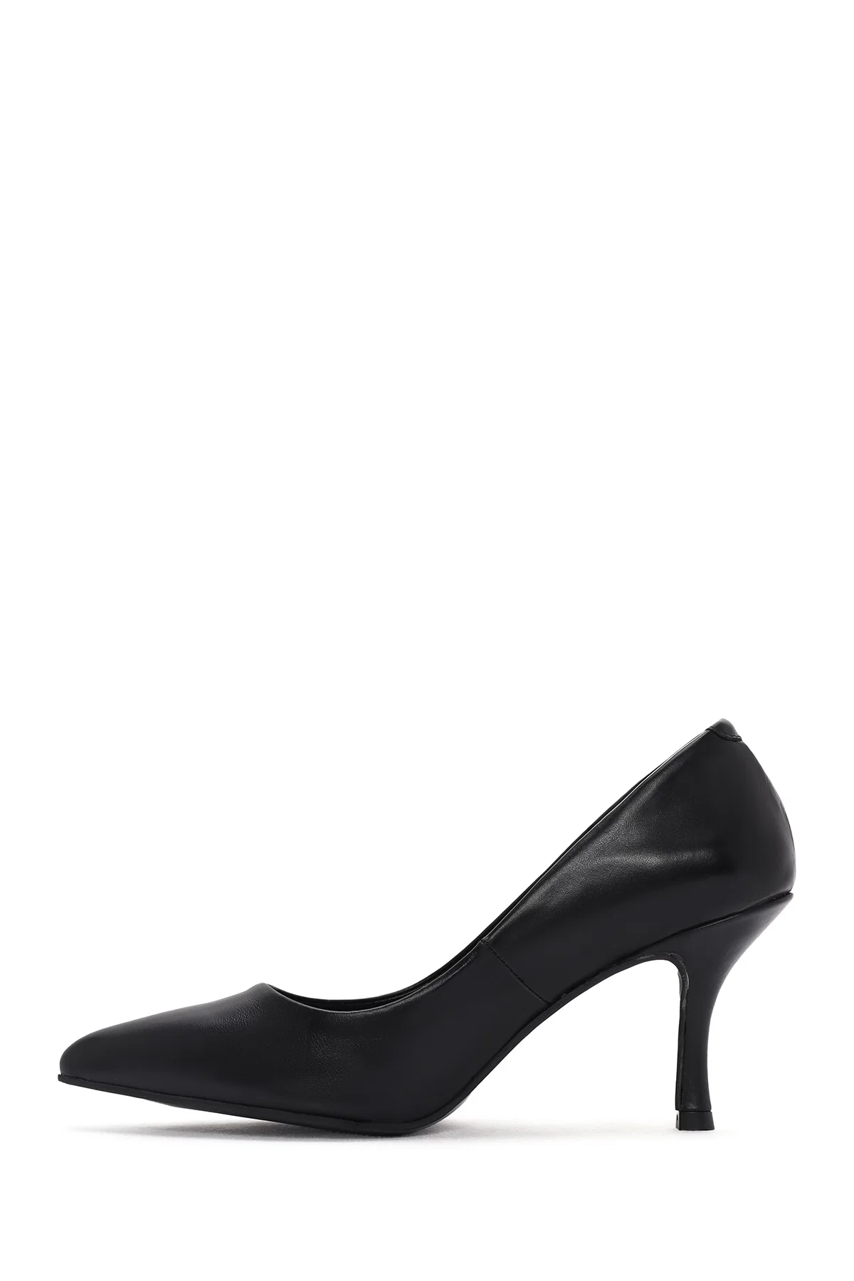 Kadın Siyah İnce Topuklu Deri Stiletto - Image 4