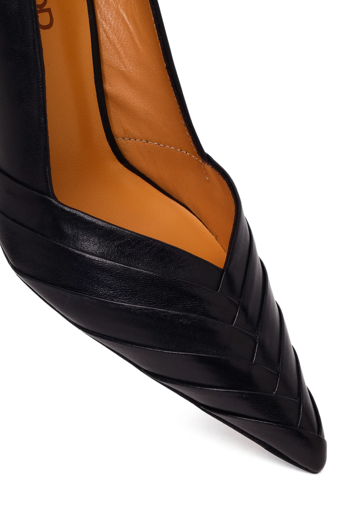 Kadın Siyah İnce Topuklu Deri Stiletto - Image 10