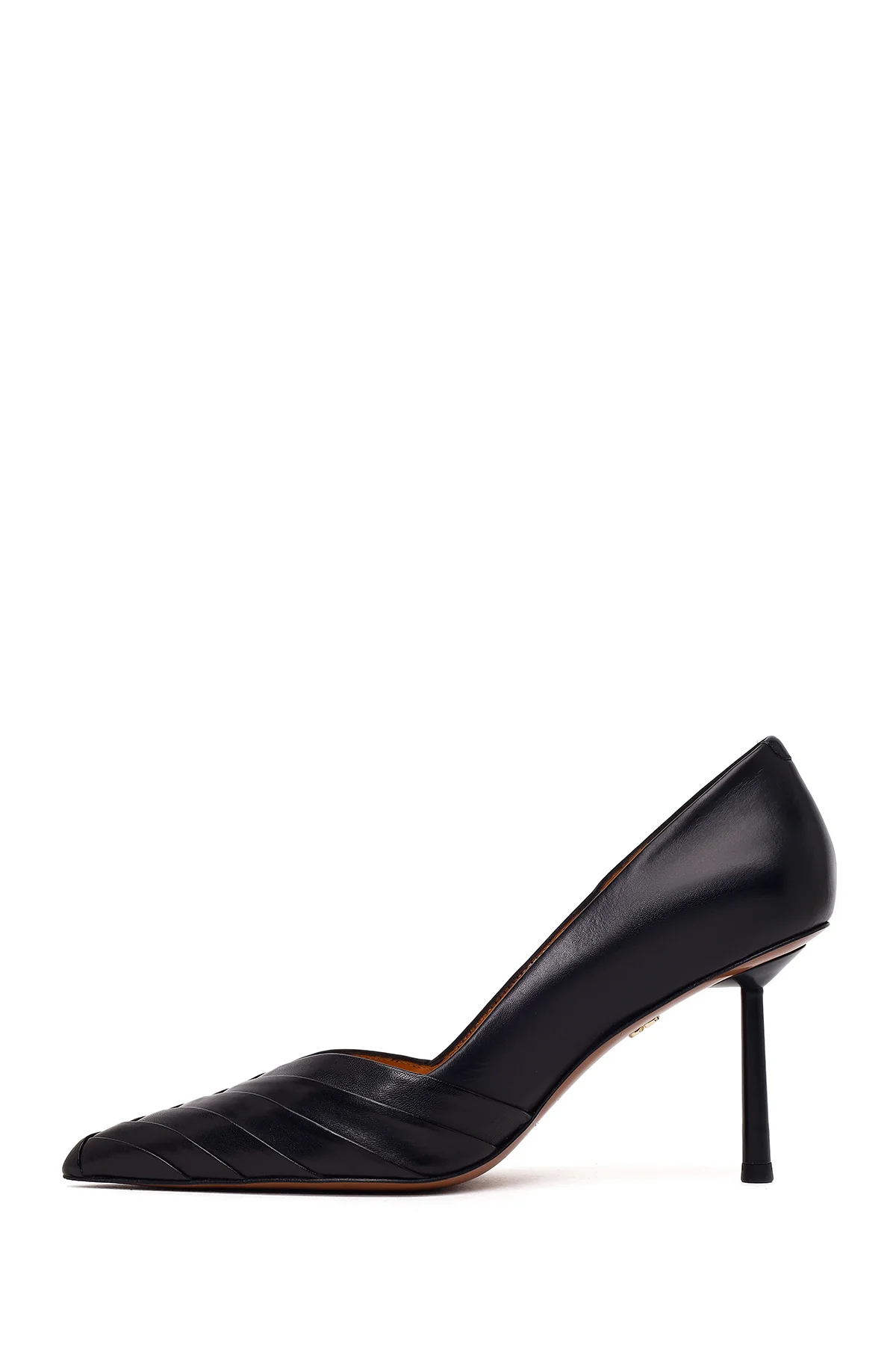 Kadın Siyah İnce Topuklu Deri Stiletto - Image 3