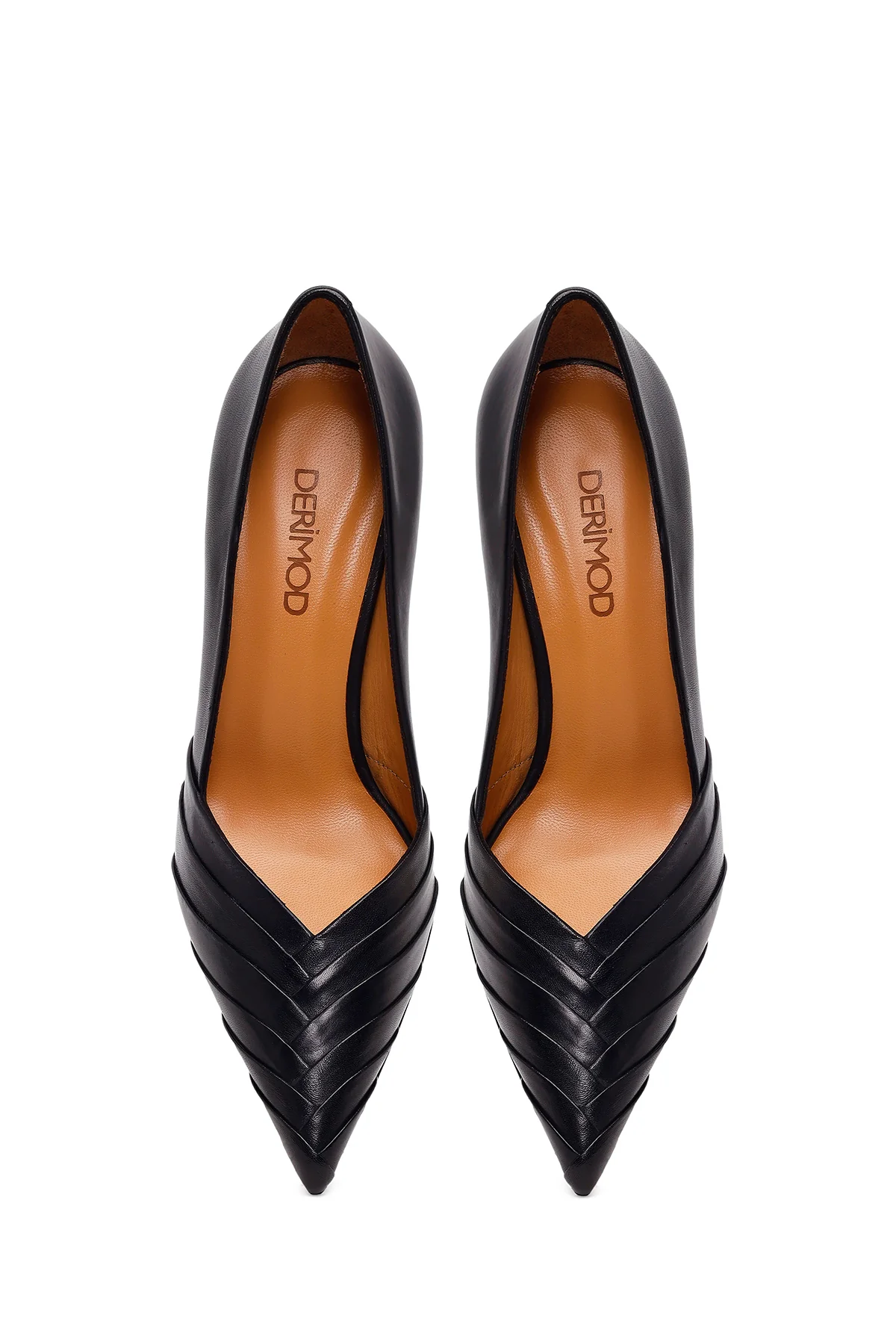 Kadın Siyah İnce Topuklu Deri Stiletto - Image 5