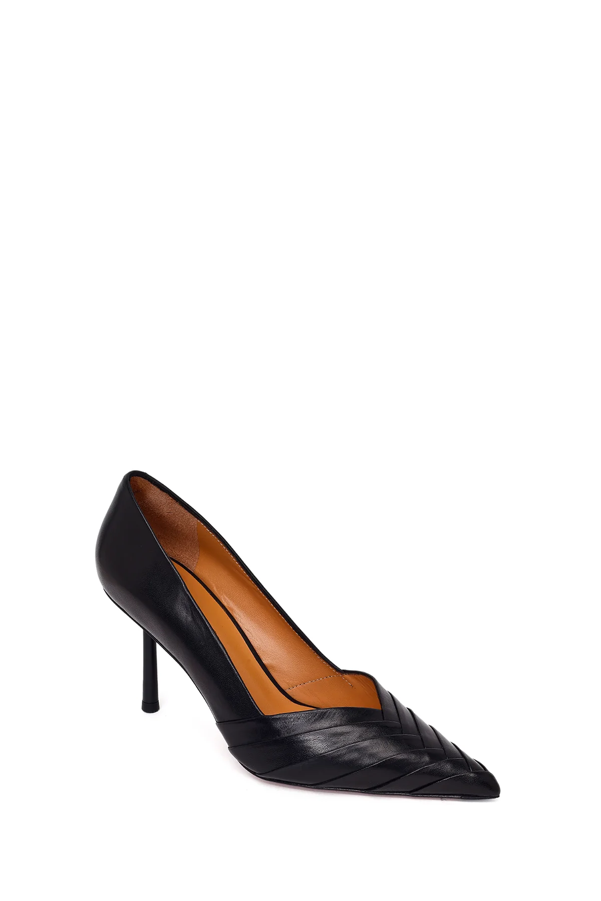 Kadın Siyah İnce Topuklu Deri Stiletto - Image 8