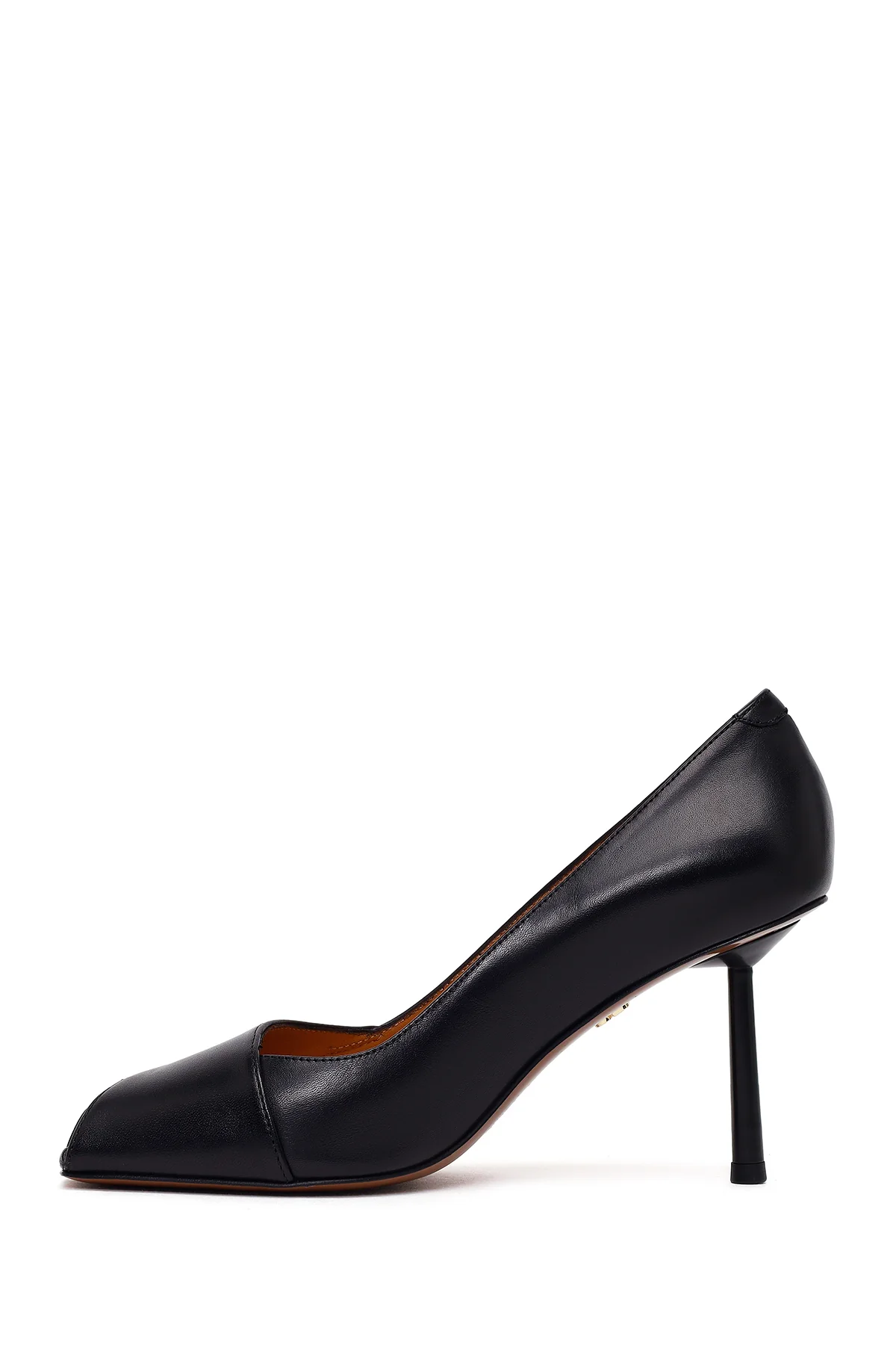 Kadın Siyah İnce Topuklu Deri Stiletto - Image 3