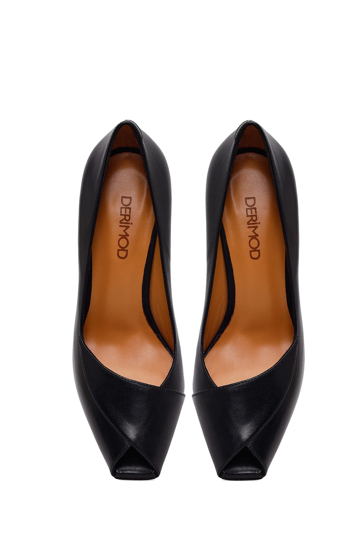 Kadın Siyah İnce Topuklu Deri Stiletto - Image 5