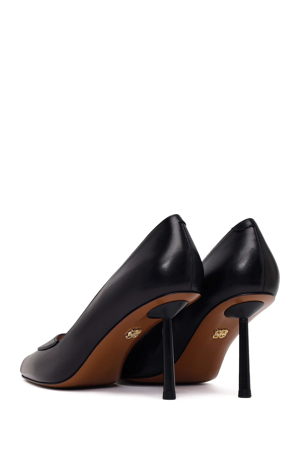 Kadın Siyah İnce Topuklu Deri Stiletto - Image 7