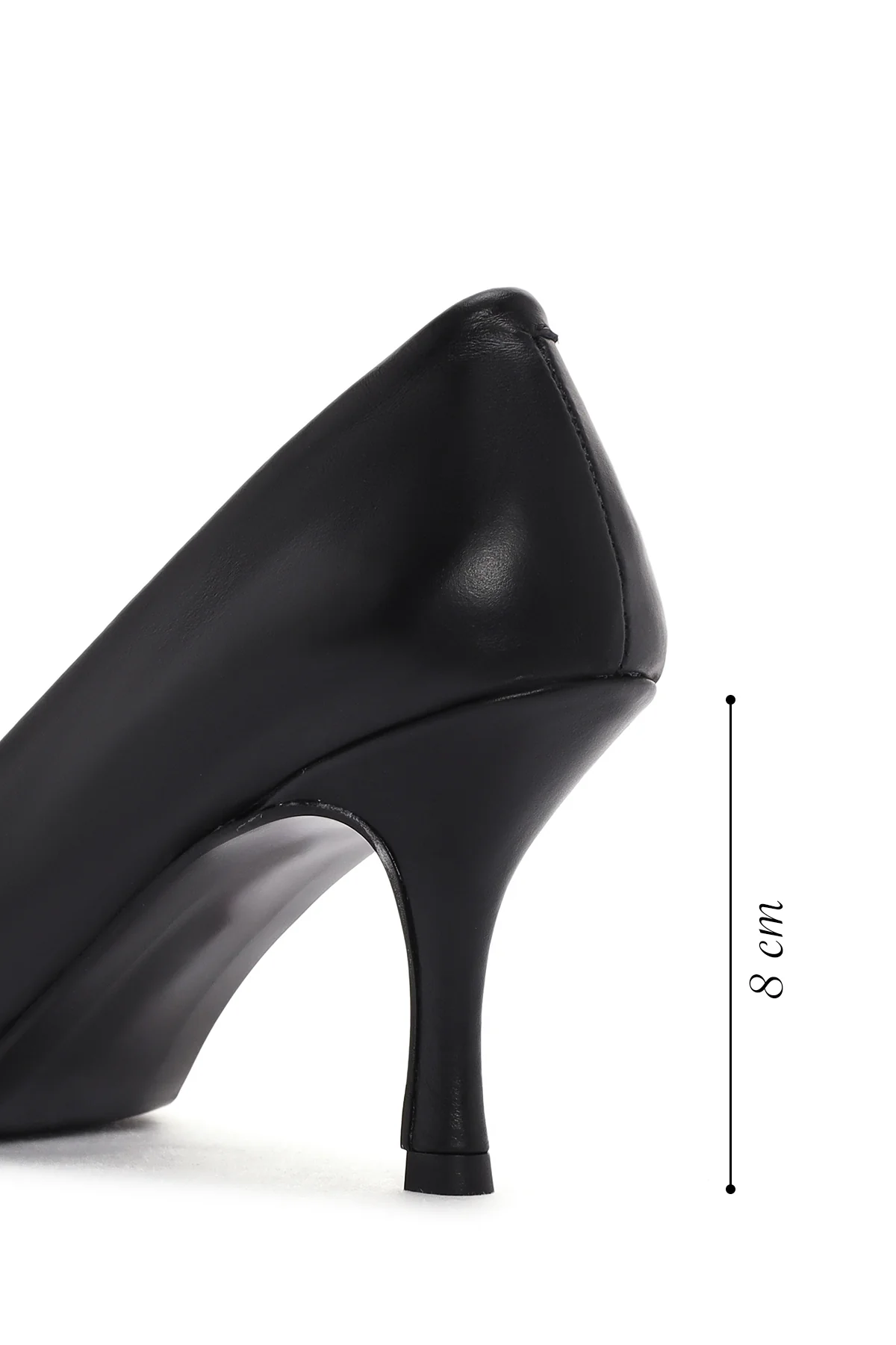 Kadın Siyah İnce Topuklu Deri Stiletto - Image 4